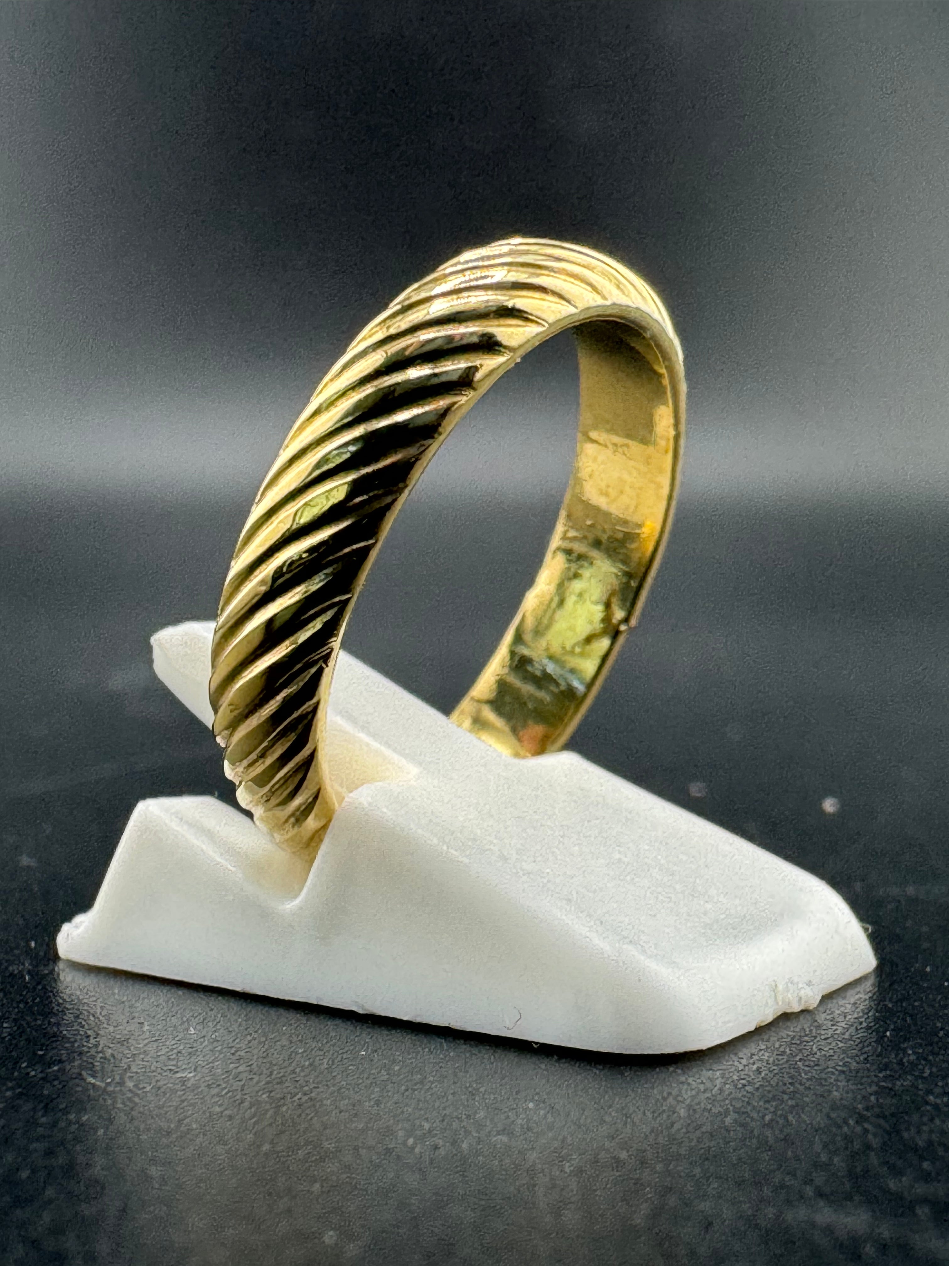 Gold Bonded Sterling Silver Ring – 4.3mm Band, Size 8, 3.86 Grams
