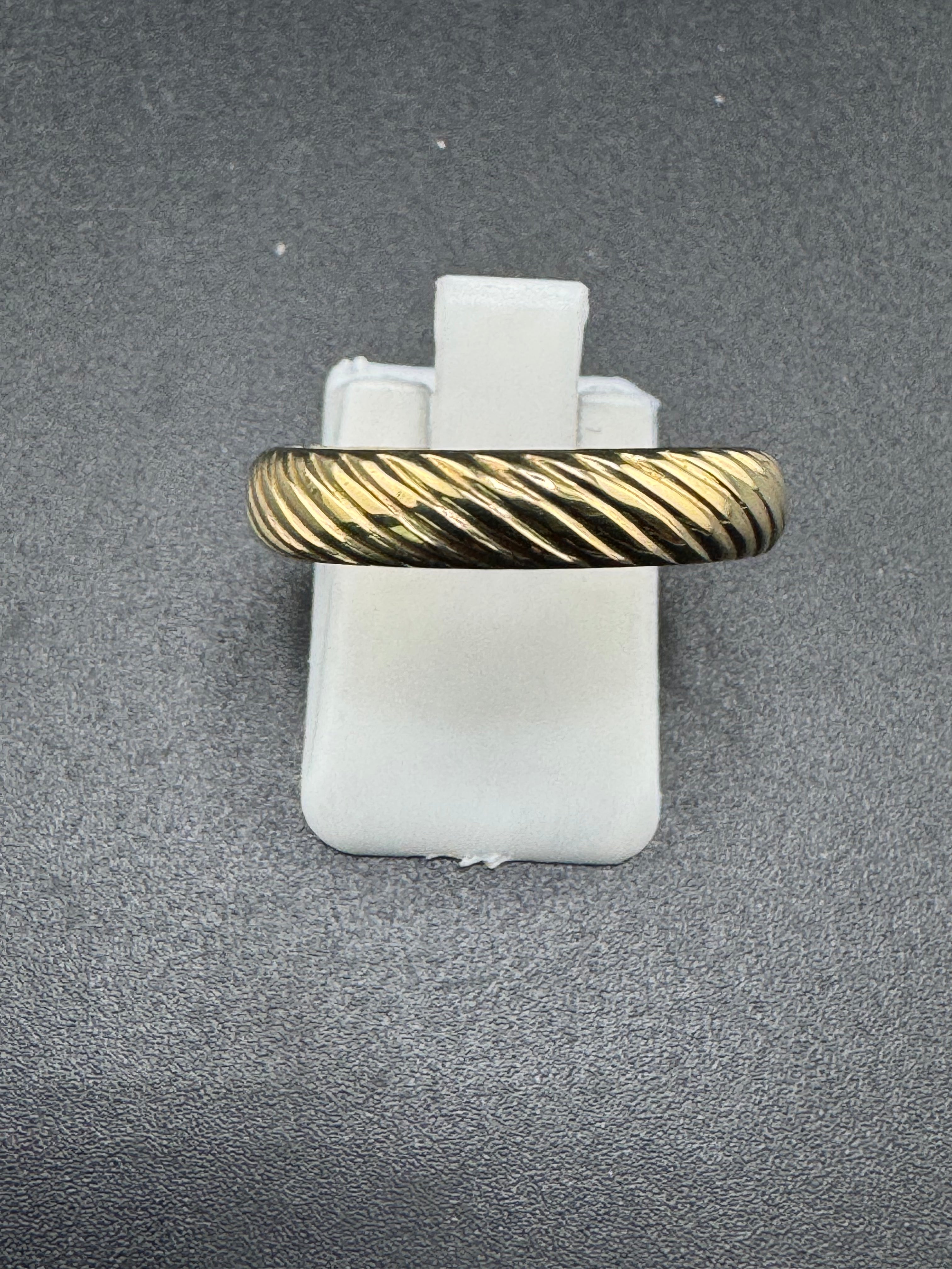 Gold Bonded Sterling Silver Ring – 4.3mm Band, Size 8, 3.86 Grams