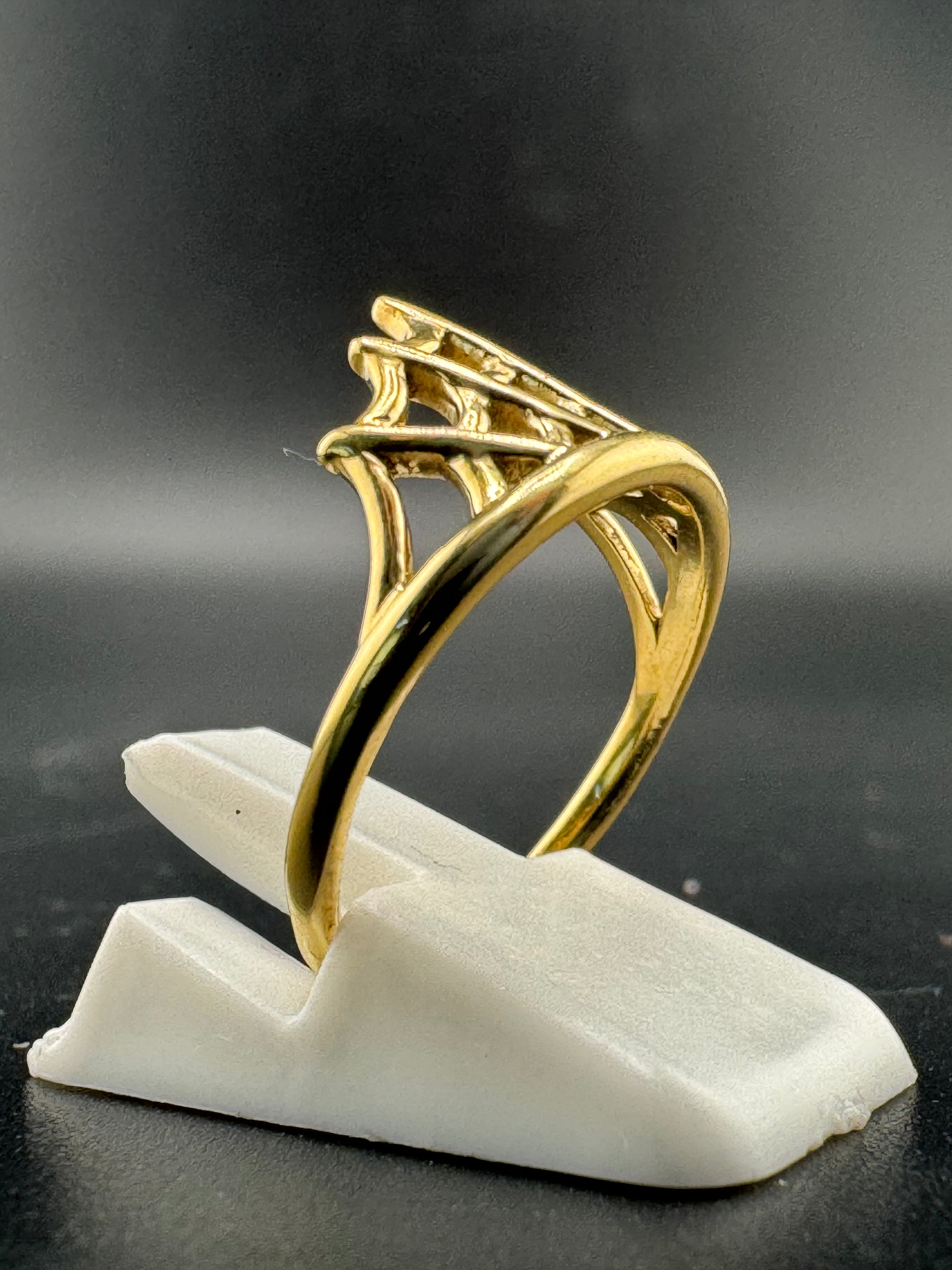 Gold Bonded Sterling Silver Spider Web Ring – Size 6.25, 2.06 Grams