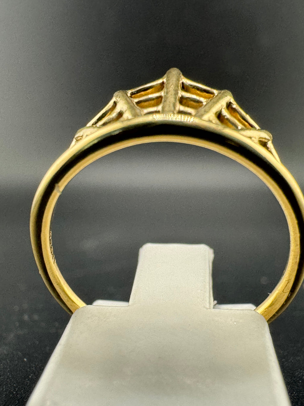 Gold Bonded Sterling Silver Spider Web Ring – Size 6.25, 2.06 Grams
