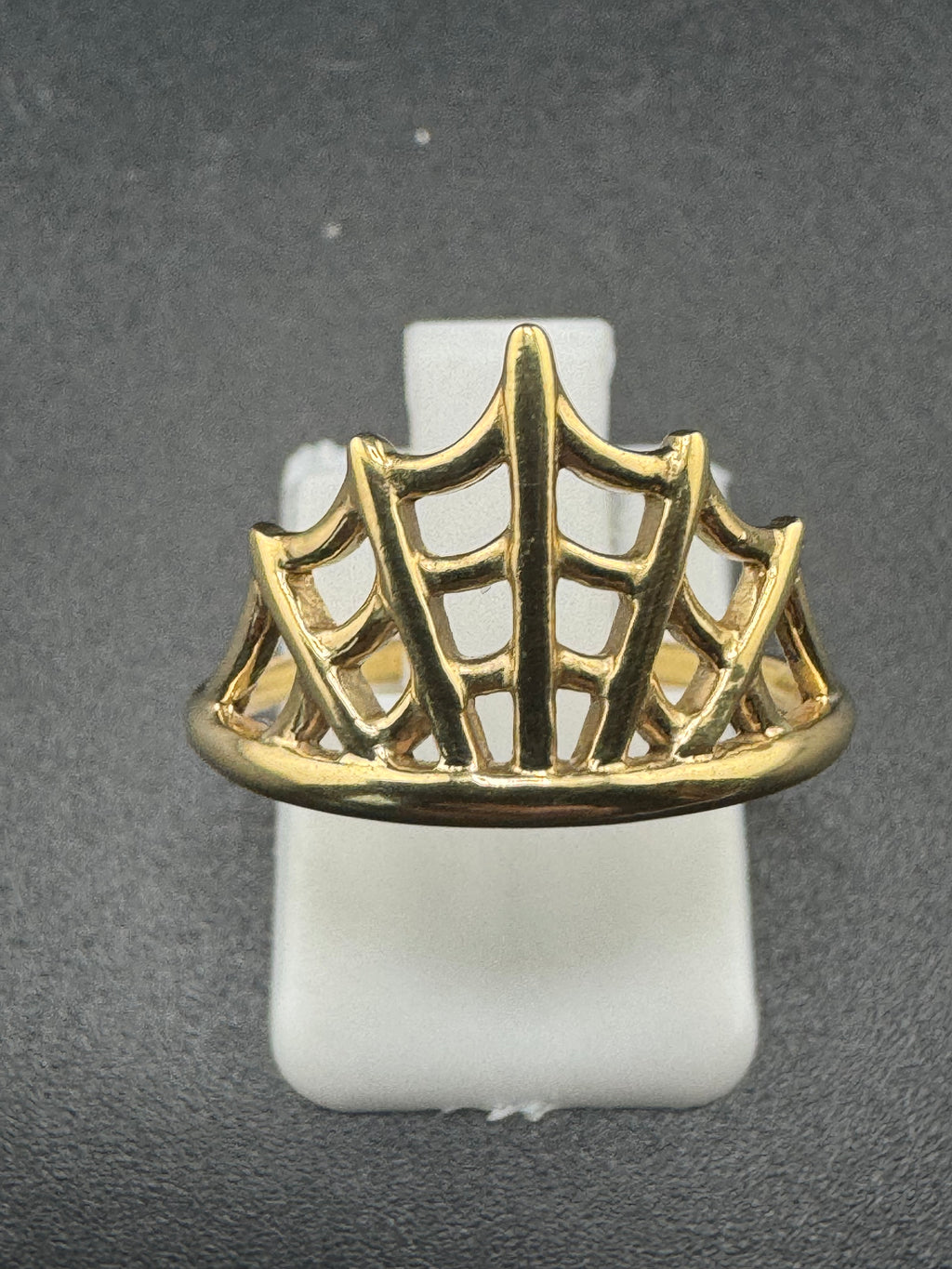 Gold Bonded Sterling Silver Spider Web Ring – Size 6.25, 2.06 Grams