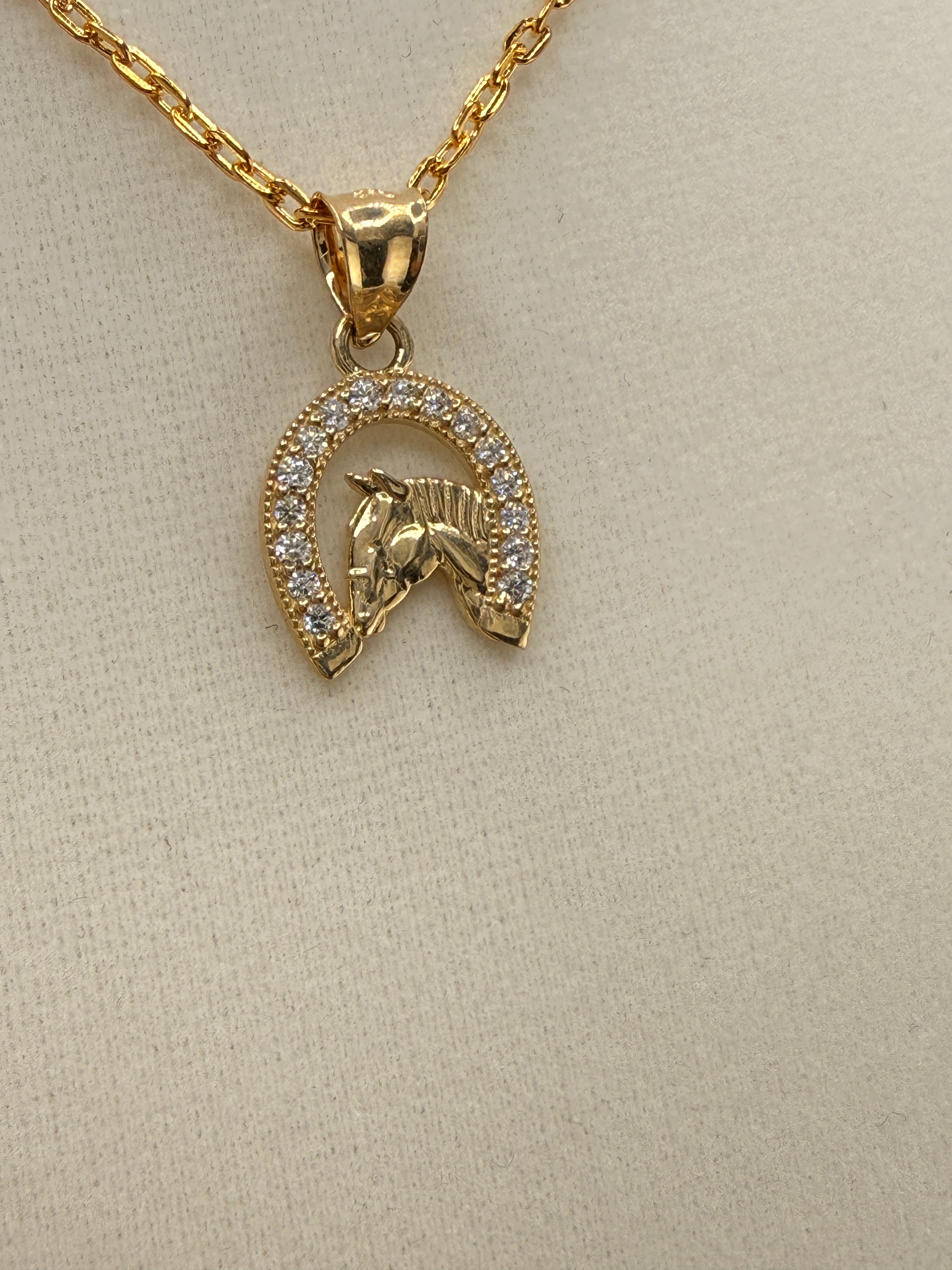 14k Gold Horseshoe Pendant