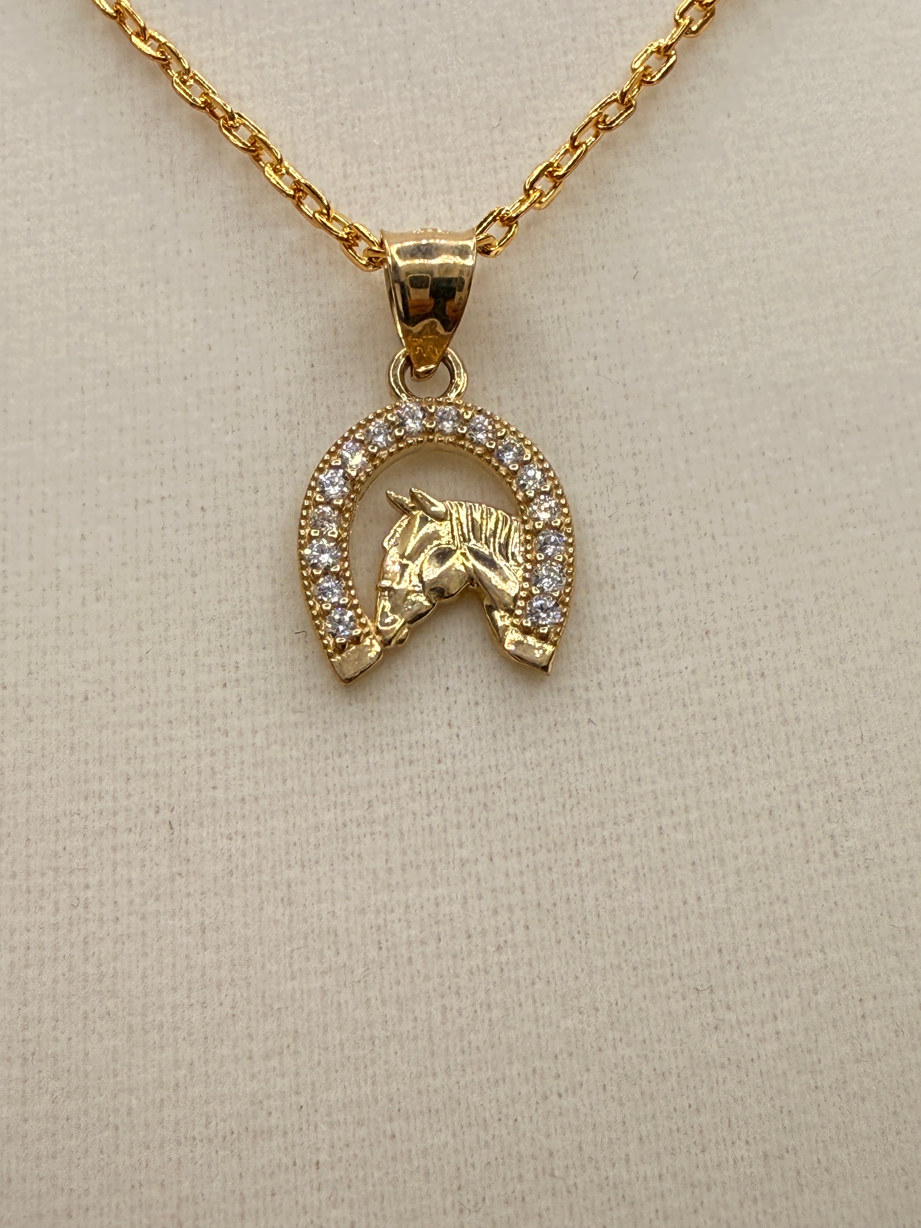 14k Gold Horseshoe Pendant