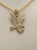 14K Gold  CZ Eagle Pendant