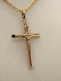 14K Gold Jesus on Cross Pendant