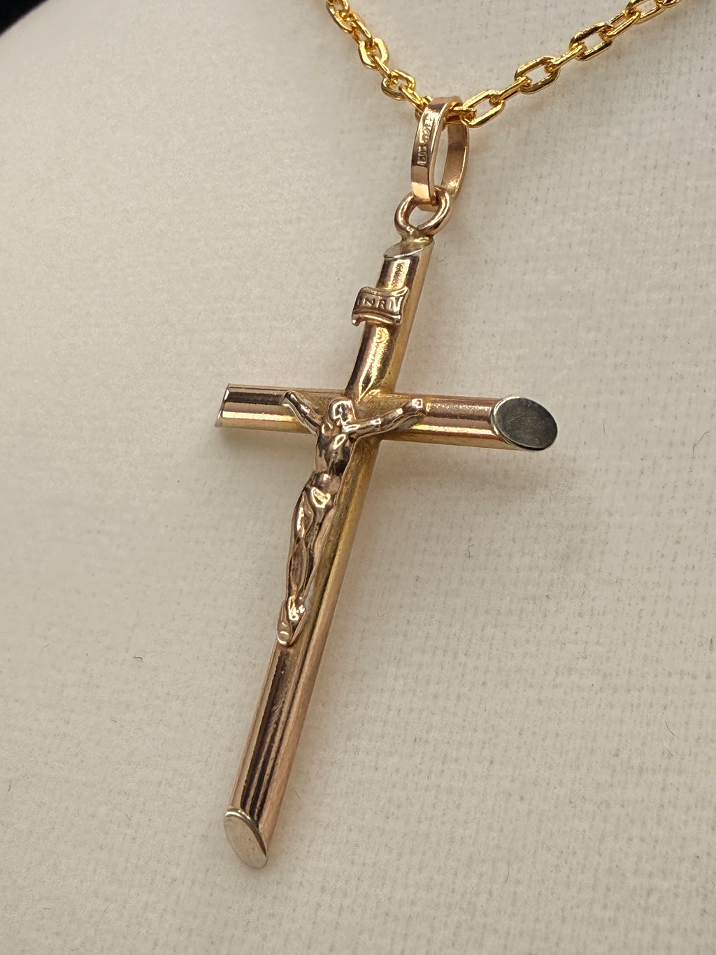 14K Gold Jesus on Cross Pendant