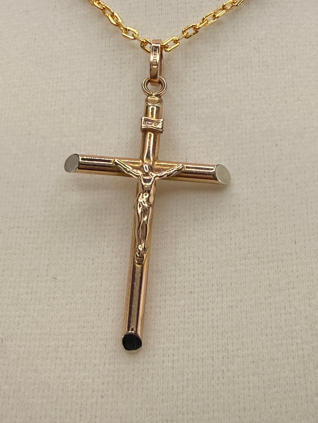 14K Gold Jesus on Cross Pendant