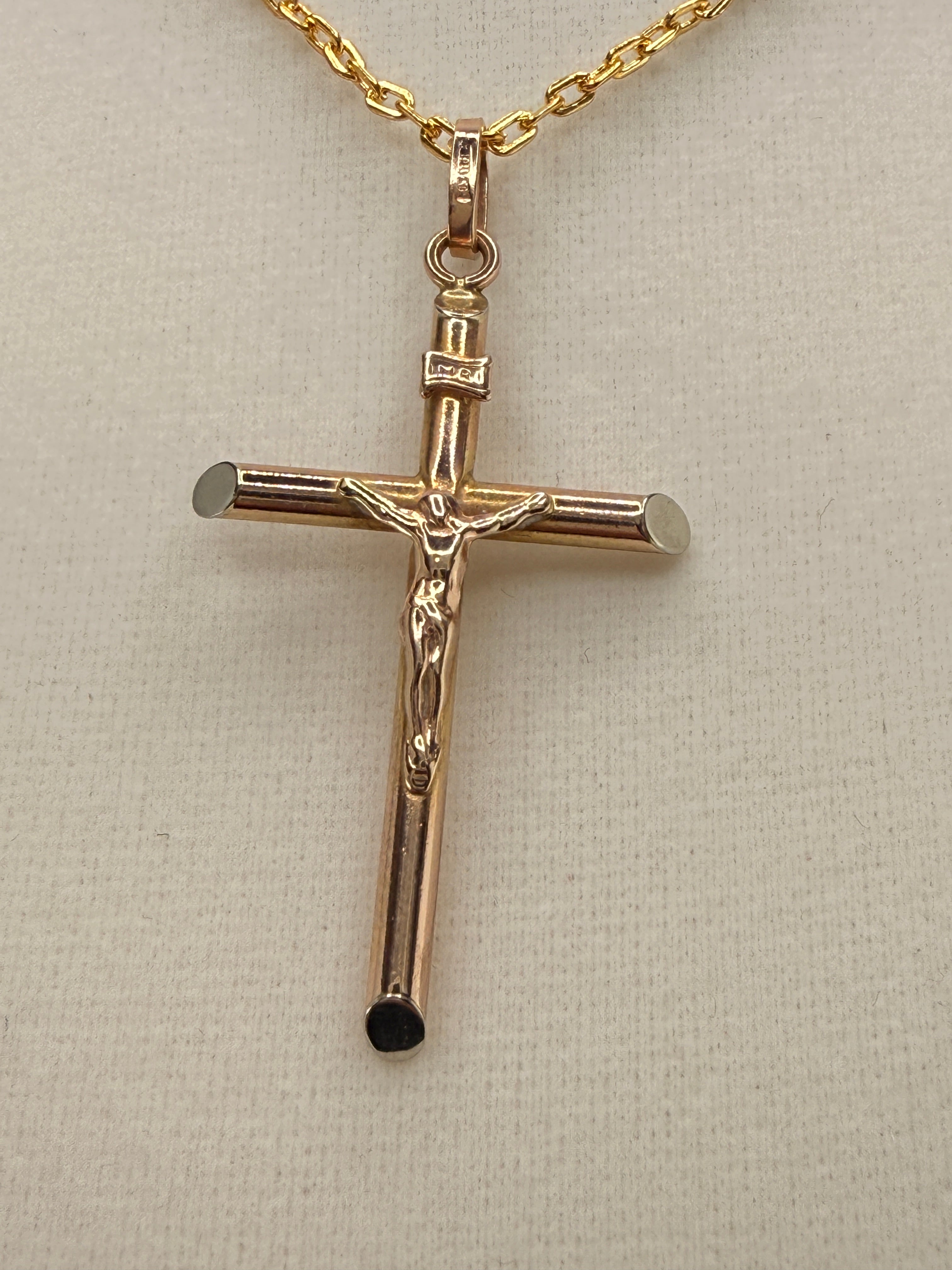 14K Gold Jesus on Cross Pendant