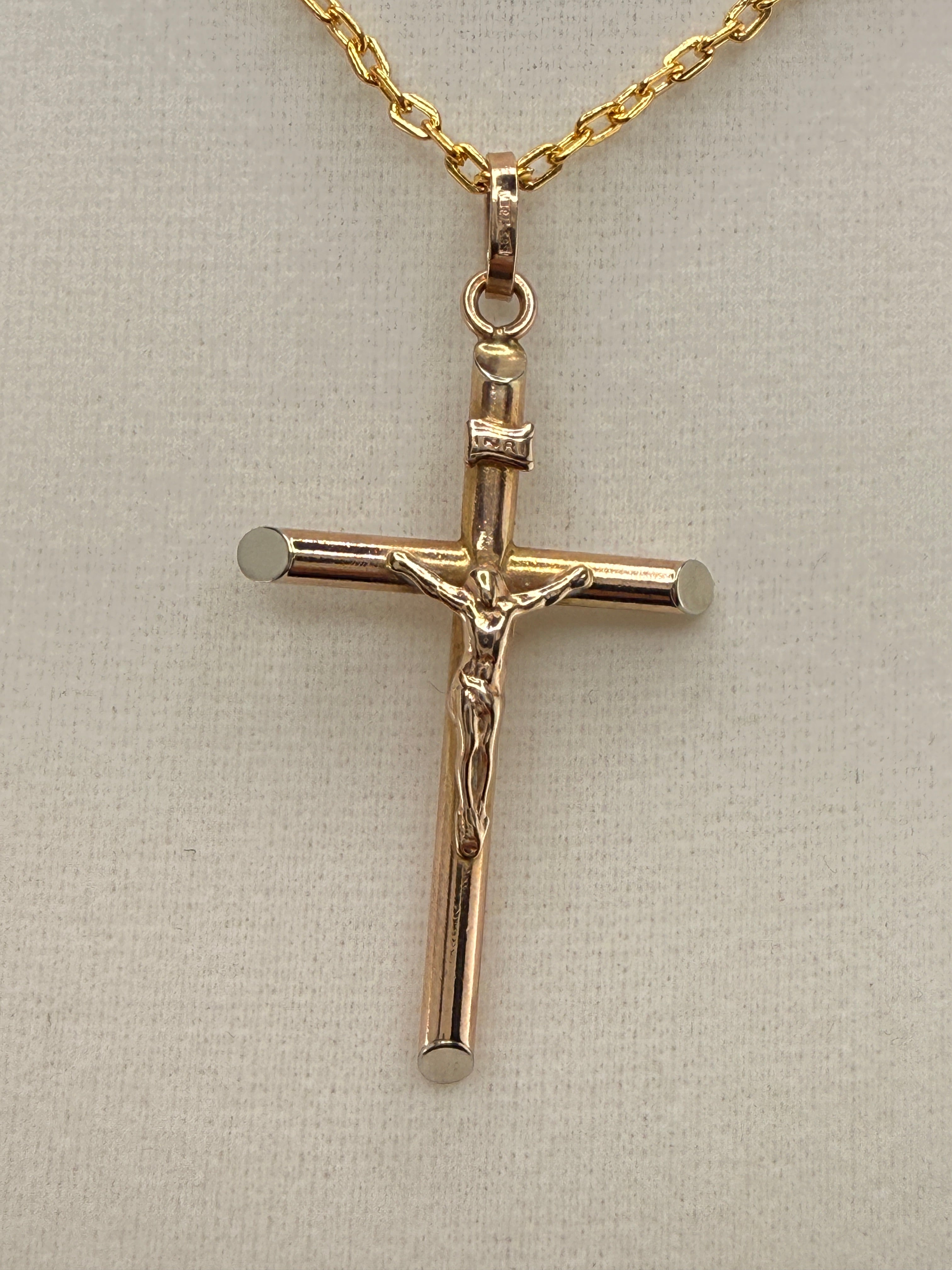 14K Gold Jesus on Cross Pendant