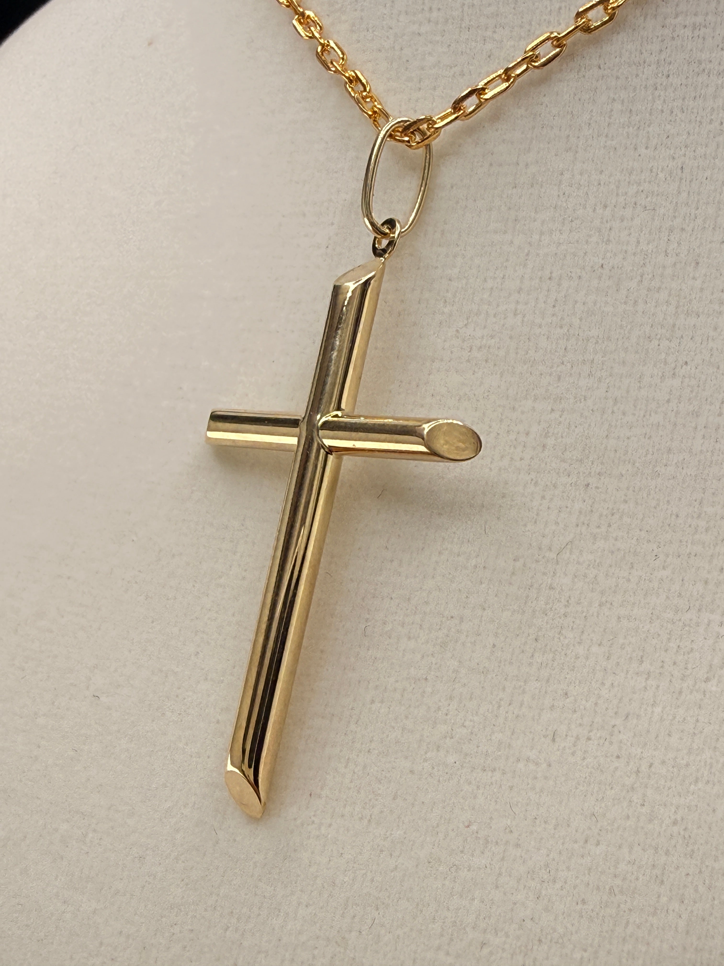 14K Solid Gold Cross Pendant
