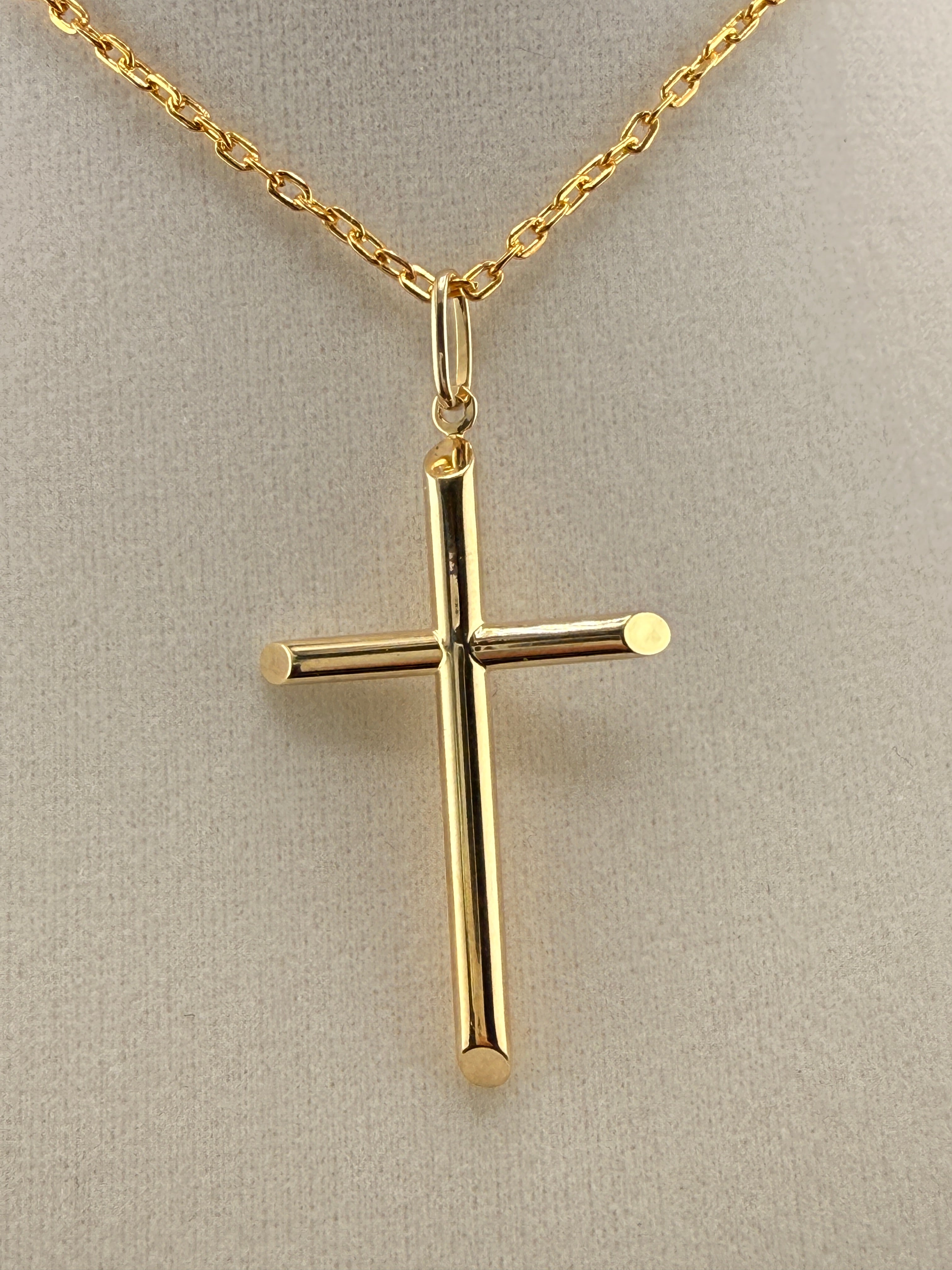 14K Solid Gold Cross Pendant