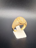 14K Solid Gold CZ Diamond-Encrusted Men’s Ring