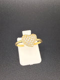 14K Solid Gold CZ Diamond Heart Ring