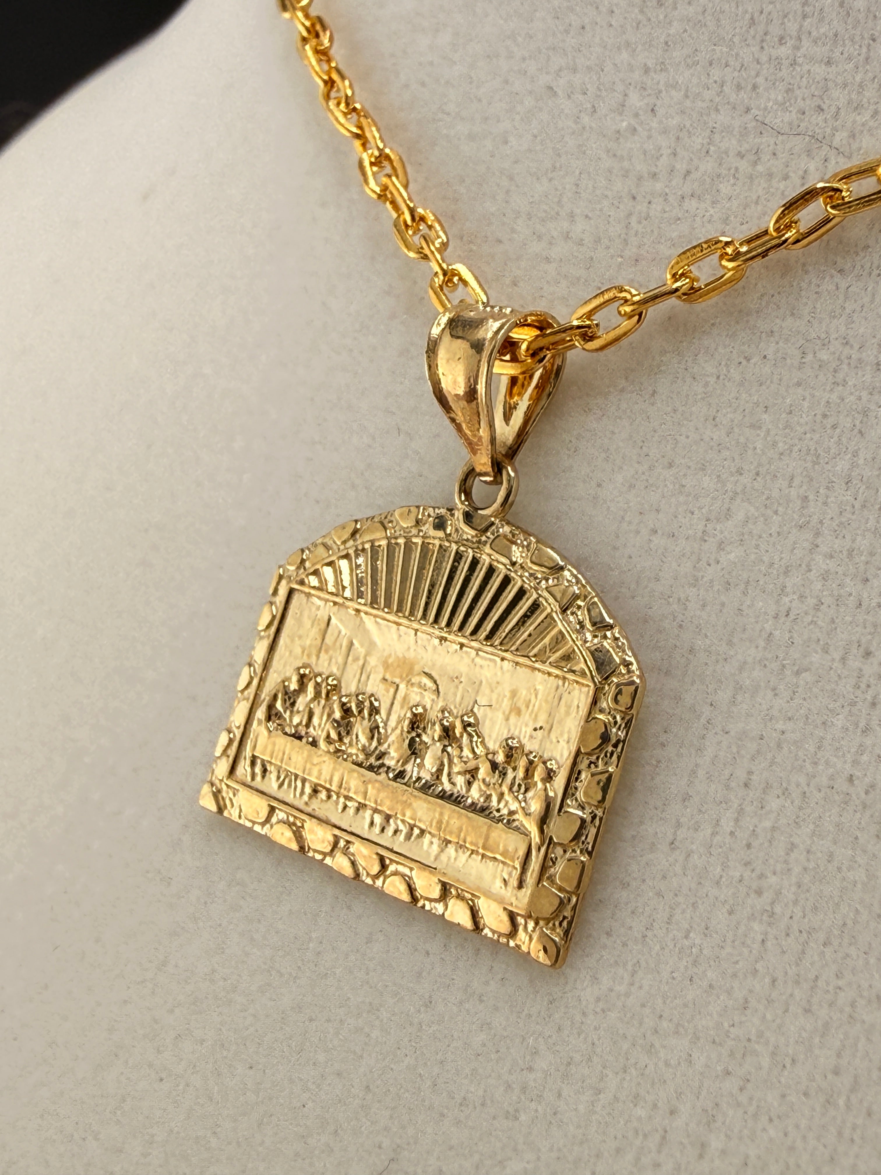 14K Solid Gold “The Last Supper” Pendant