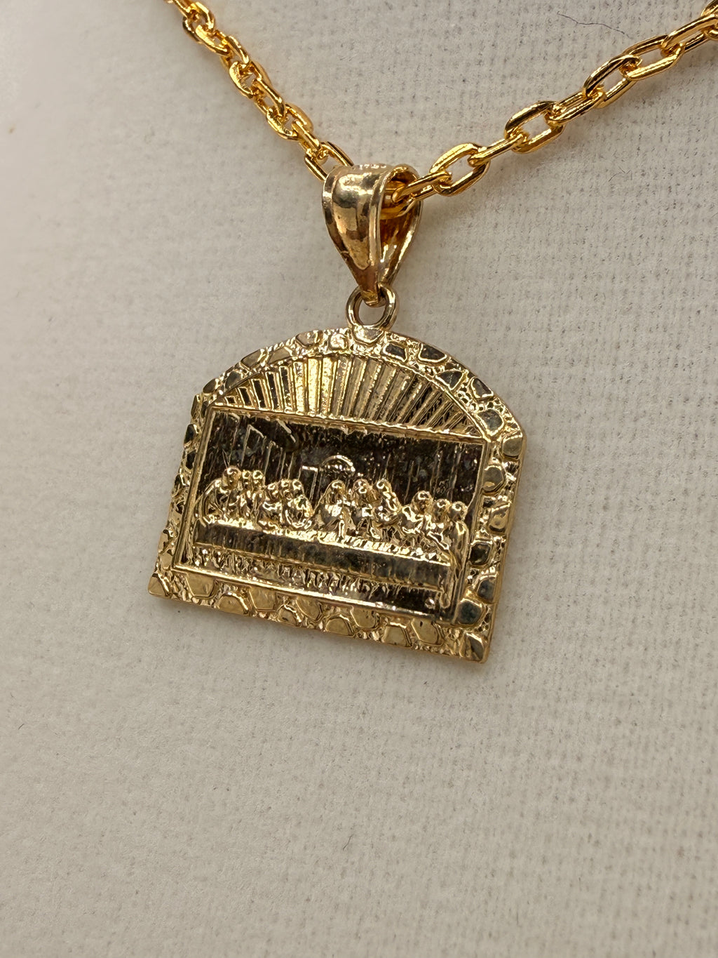 14K Solid Gold “The Last Supper” Pendant
