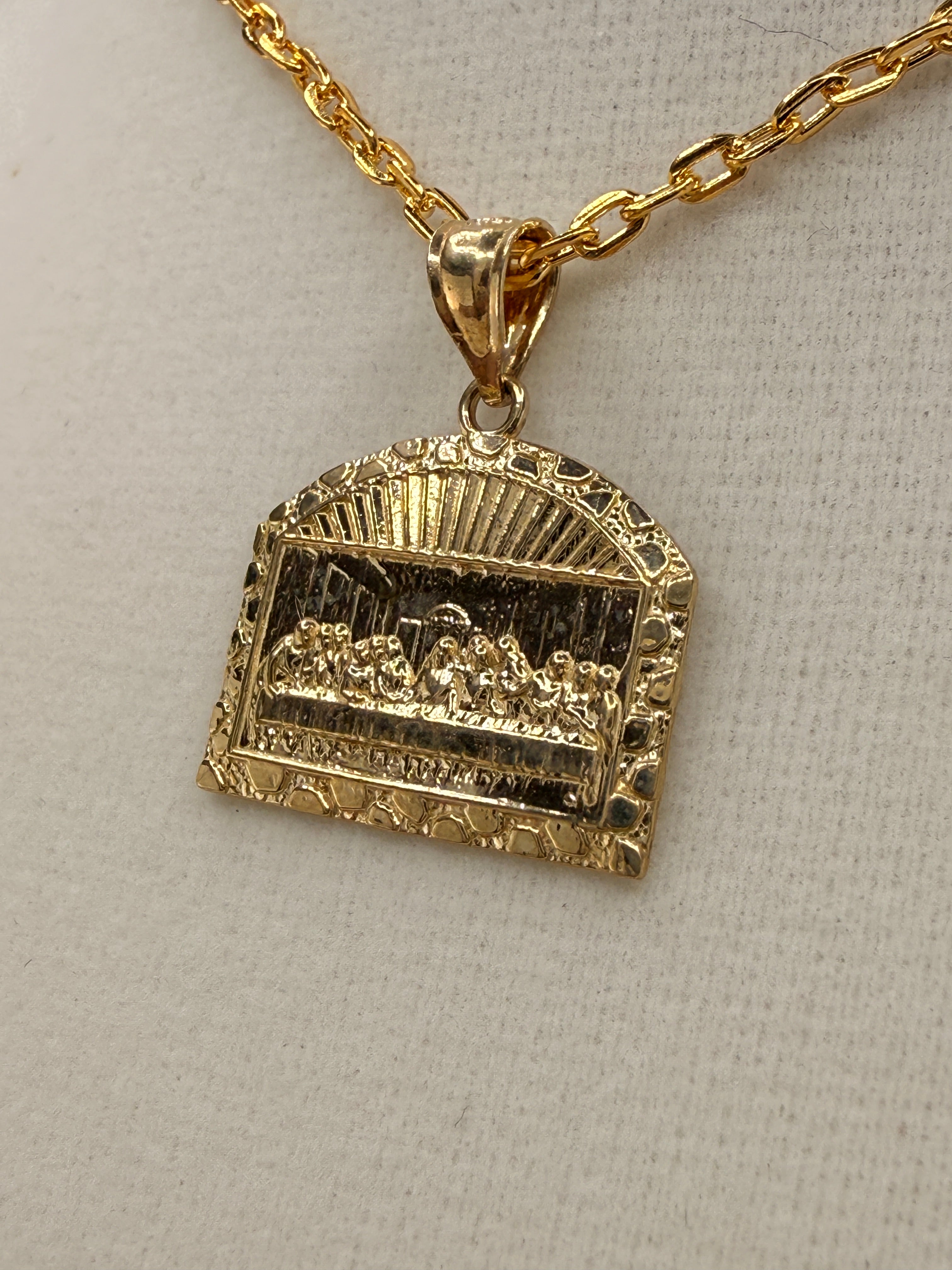 14K Solid Gold “The Last Supper” Pendant