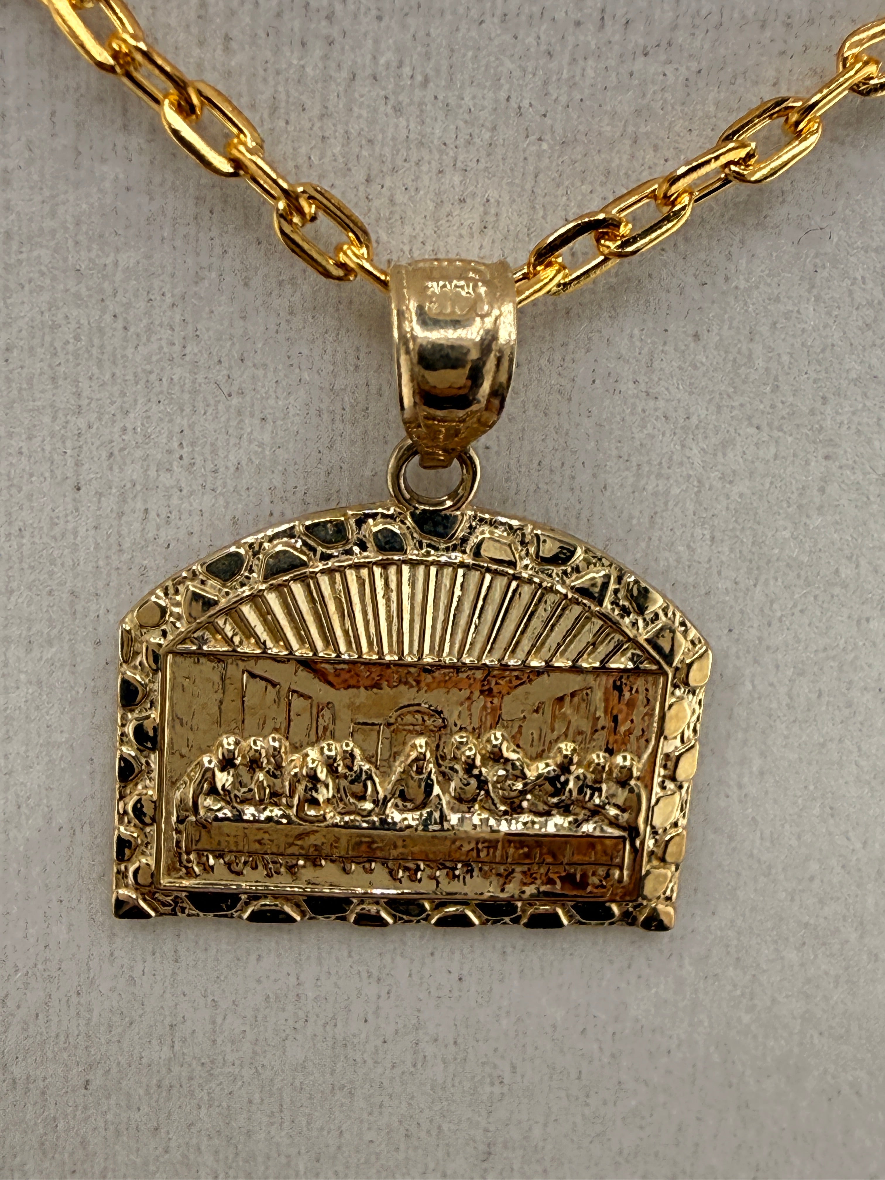 14K Solid Gold “The Last Supper” Pendant