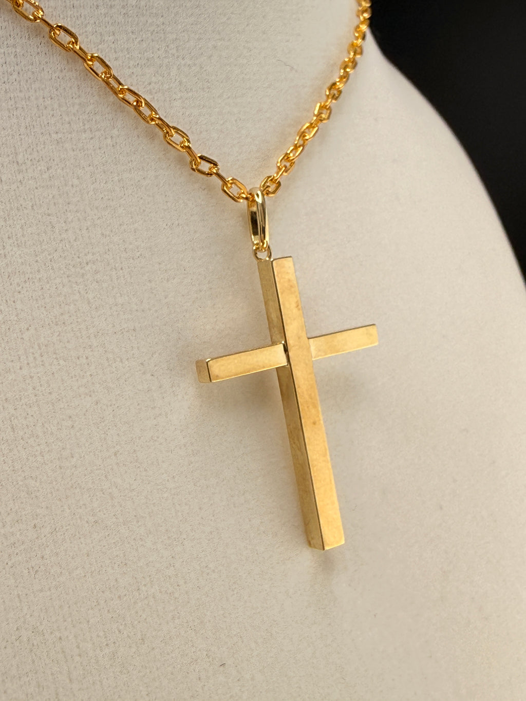 14K Solid Gold Cross Pendant