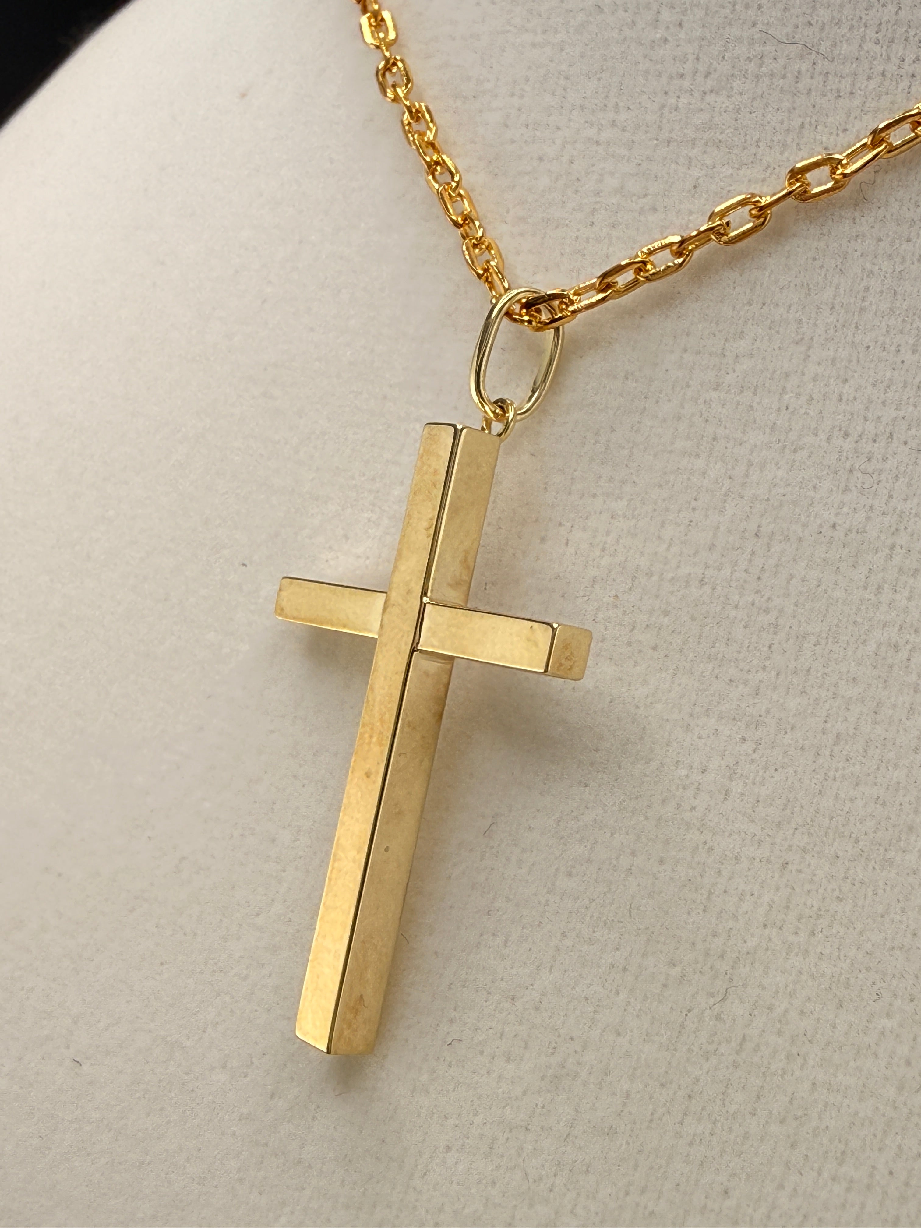 14K Solid Gold Cross Pendant