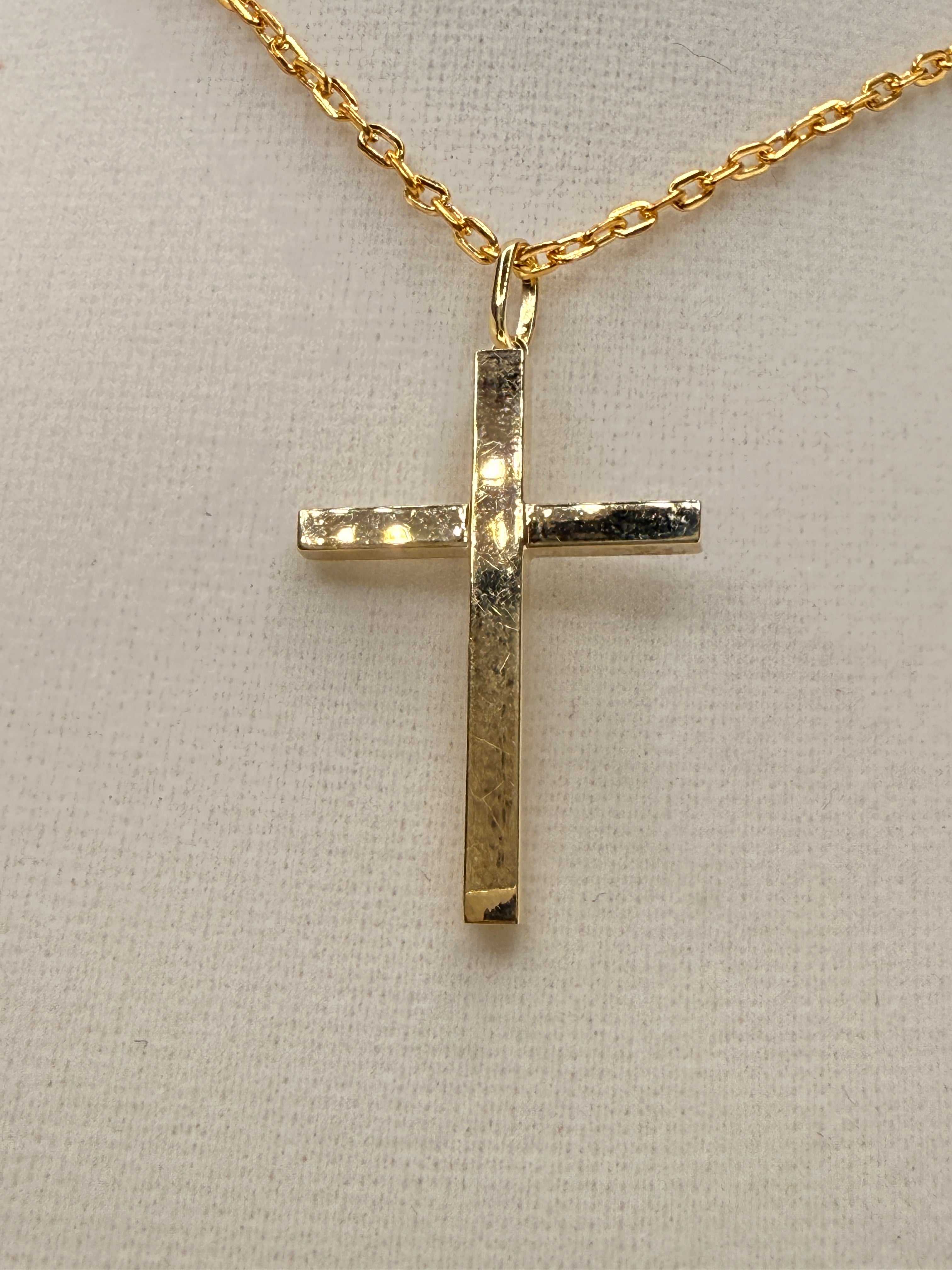 14K Solid Gold Cross Pendant