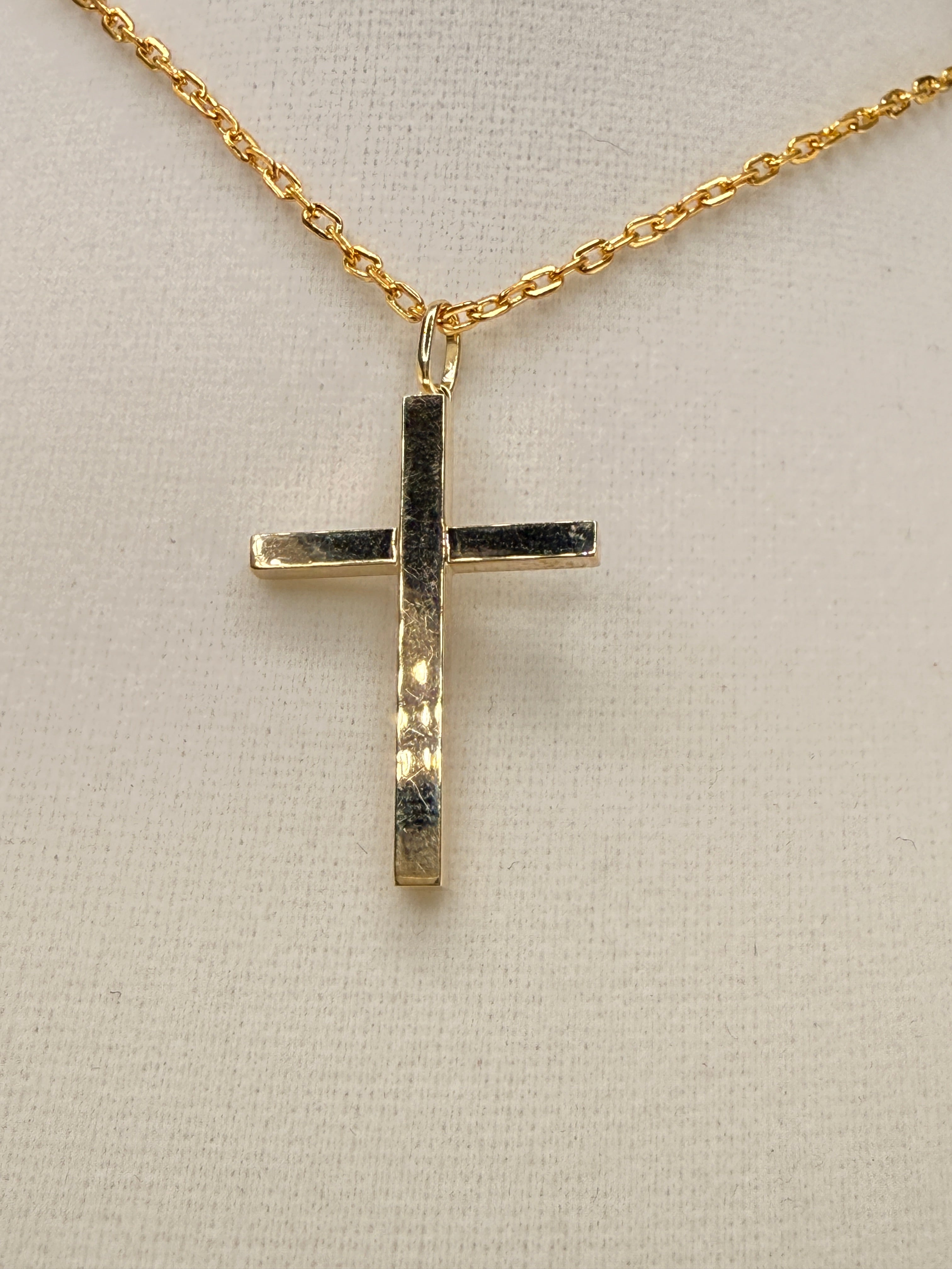 14K Solid Gold Cross Pendant