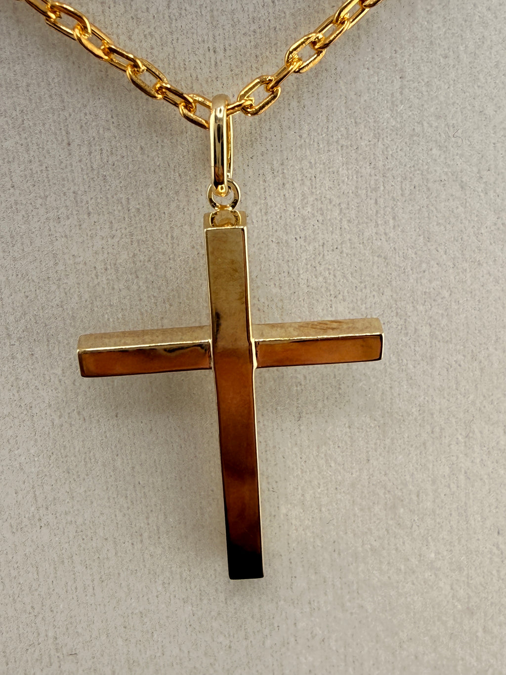 14K Solid Gold Cross Pendant