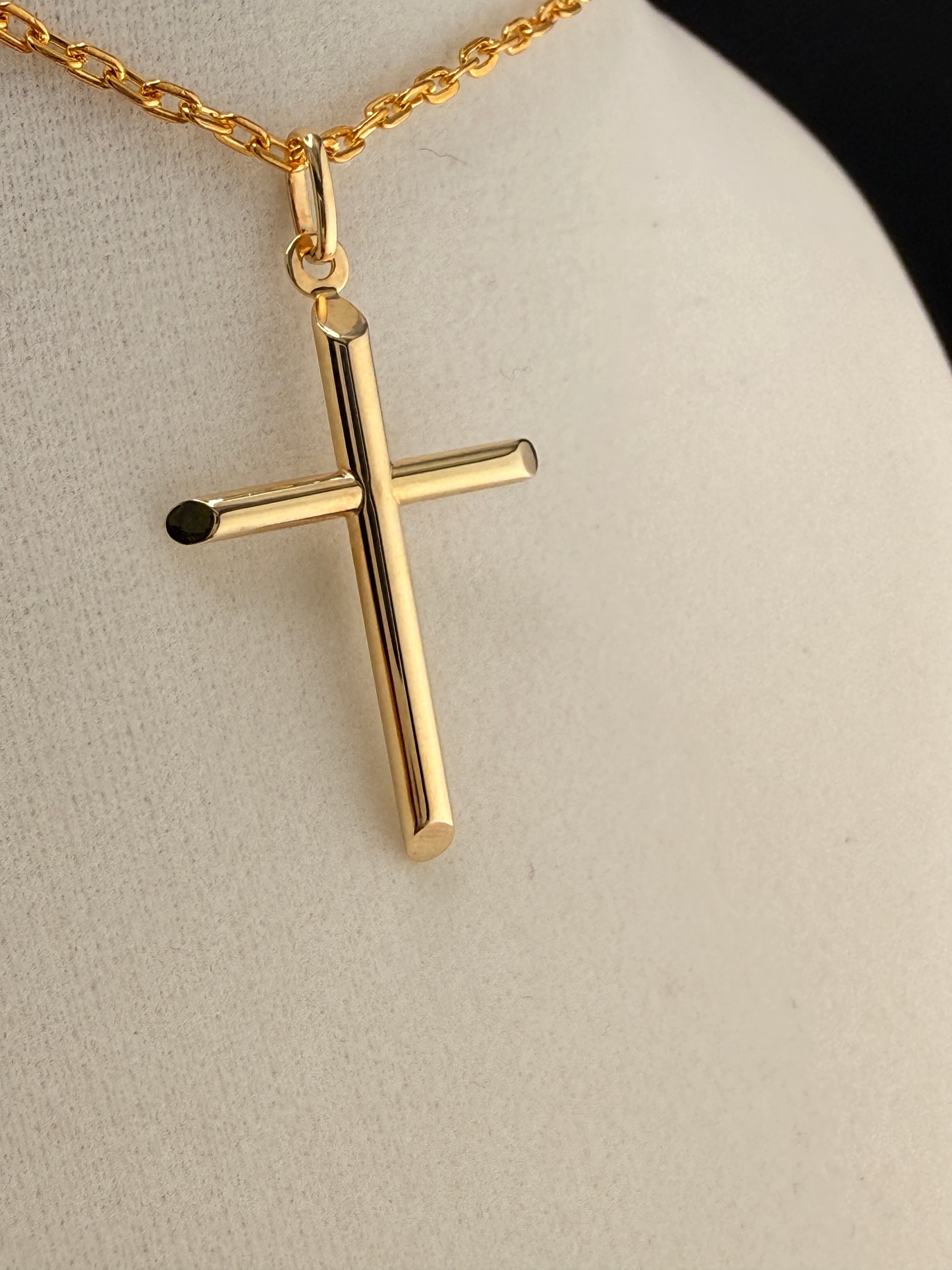 14K Solid Gold Cross Pendant