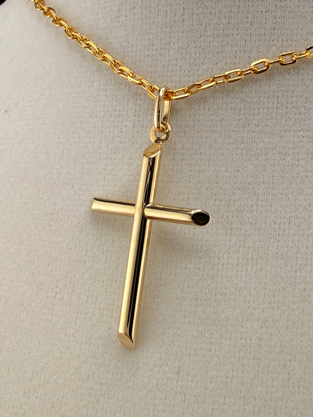 14K Solid Gold Cross Pendant