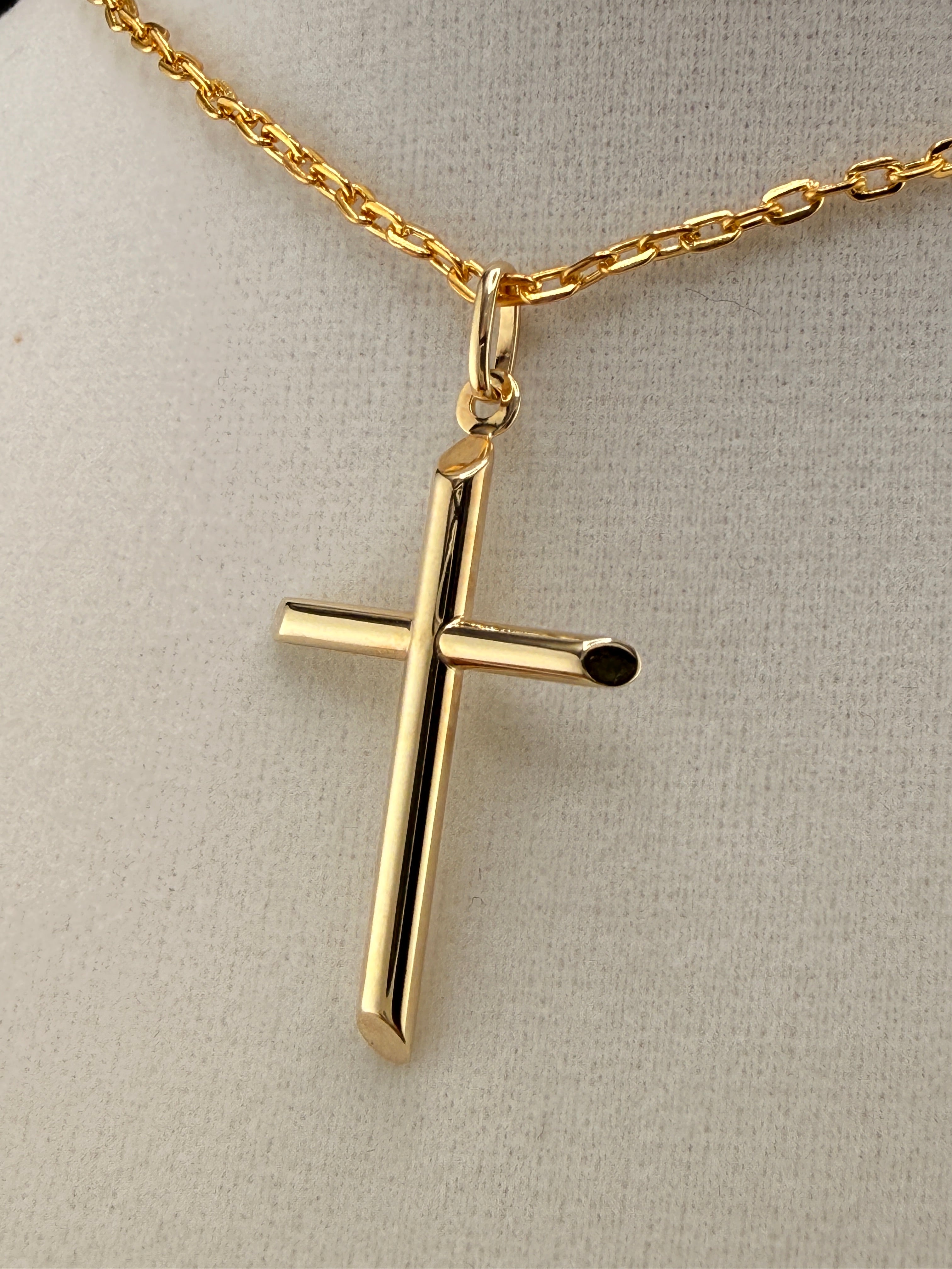 14K Solid Gold Cross Pendant