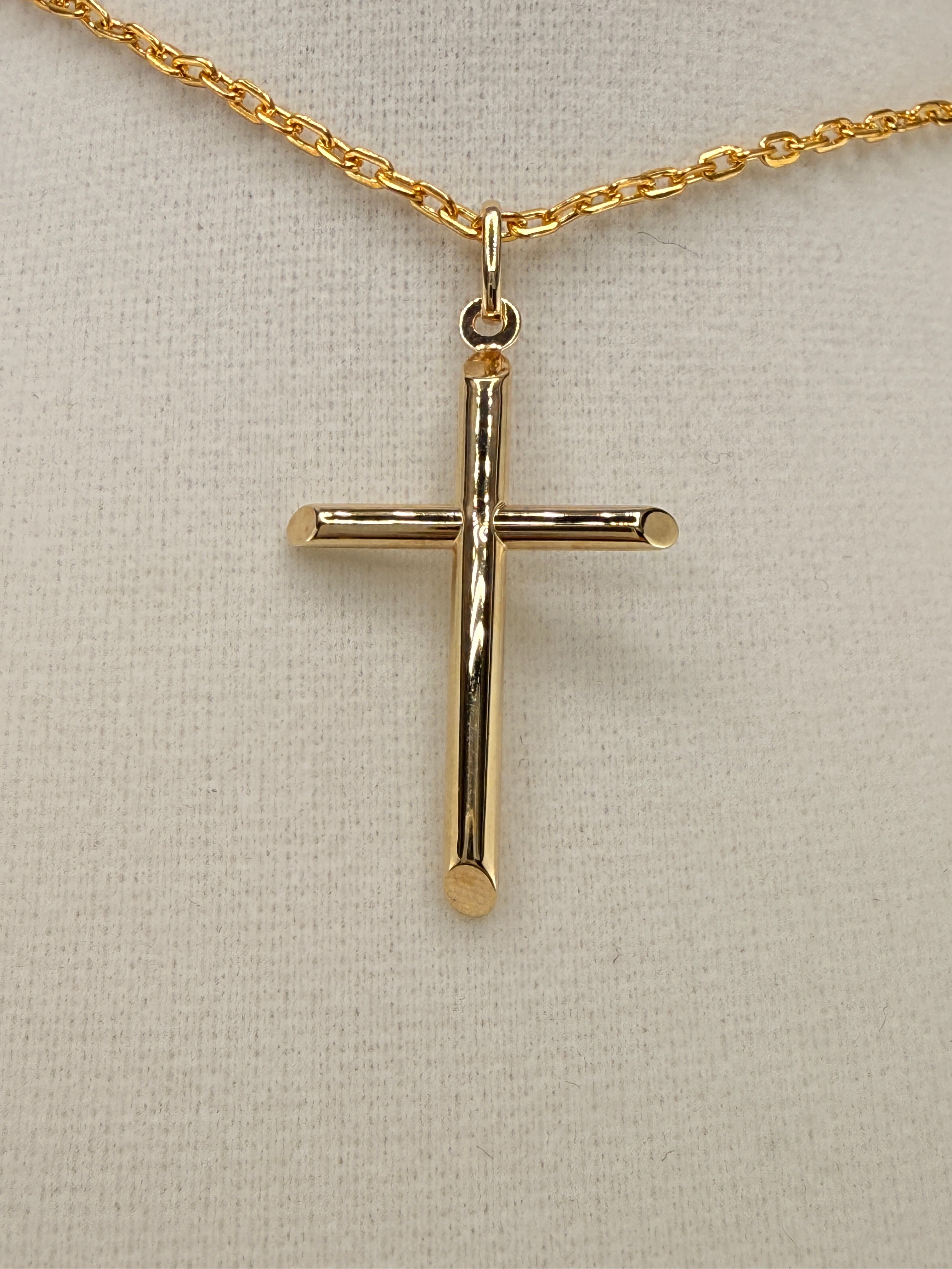 14K Solid Gold Cross Pendant