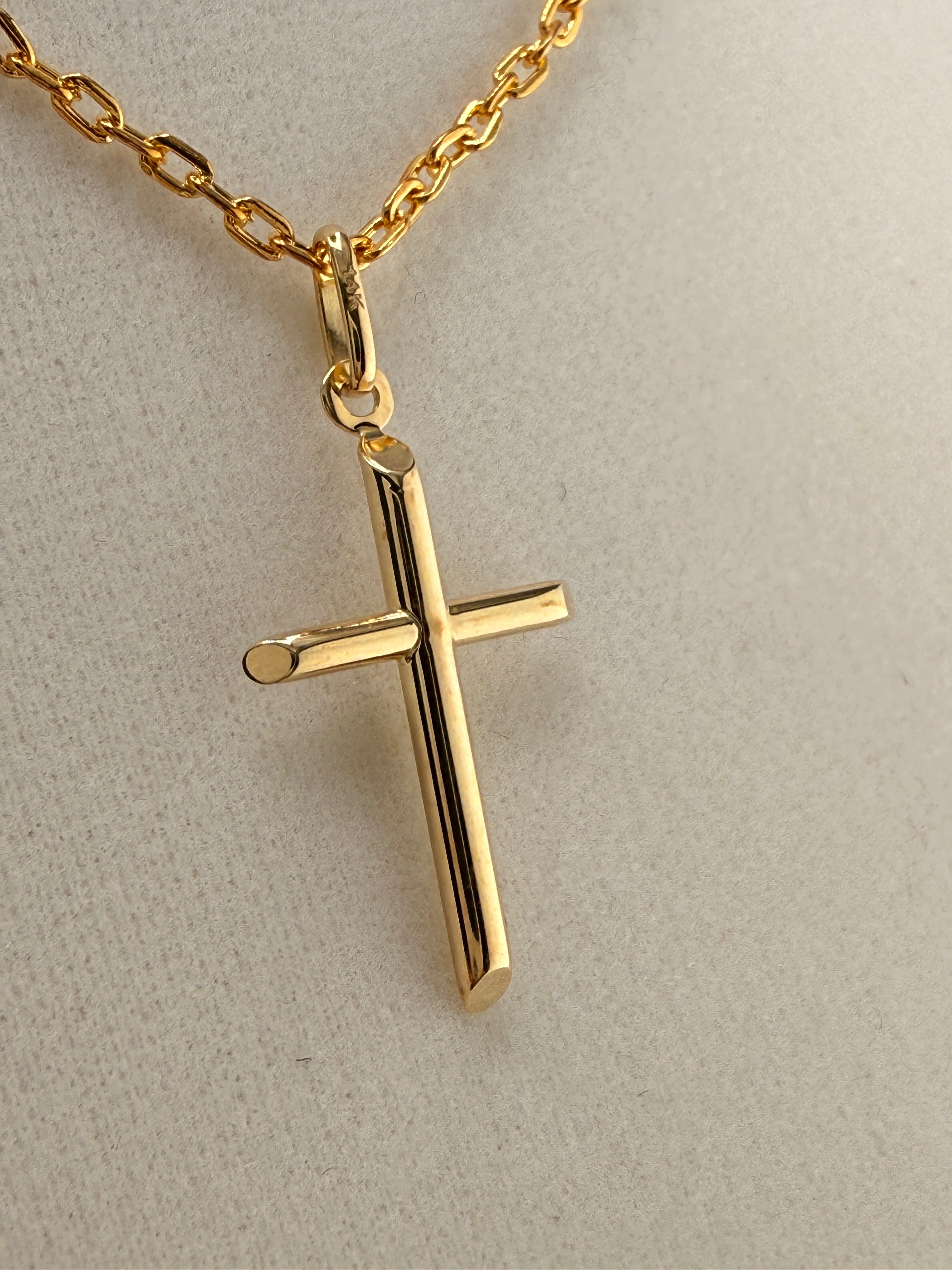 14K Solid Gold Small Cross Pendant