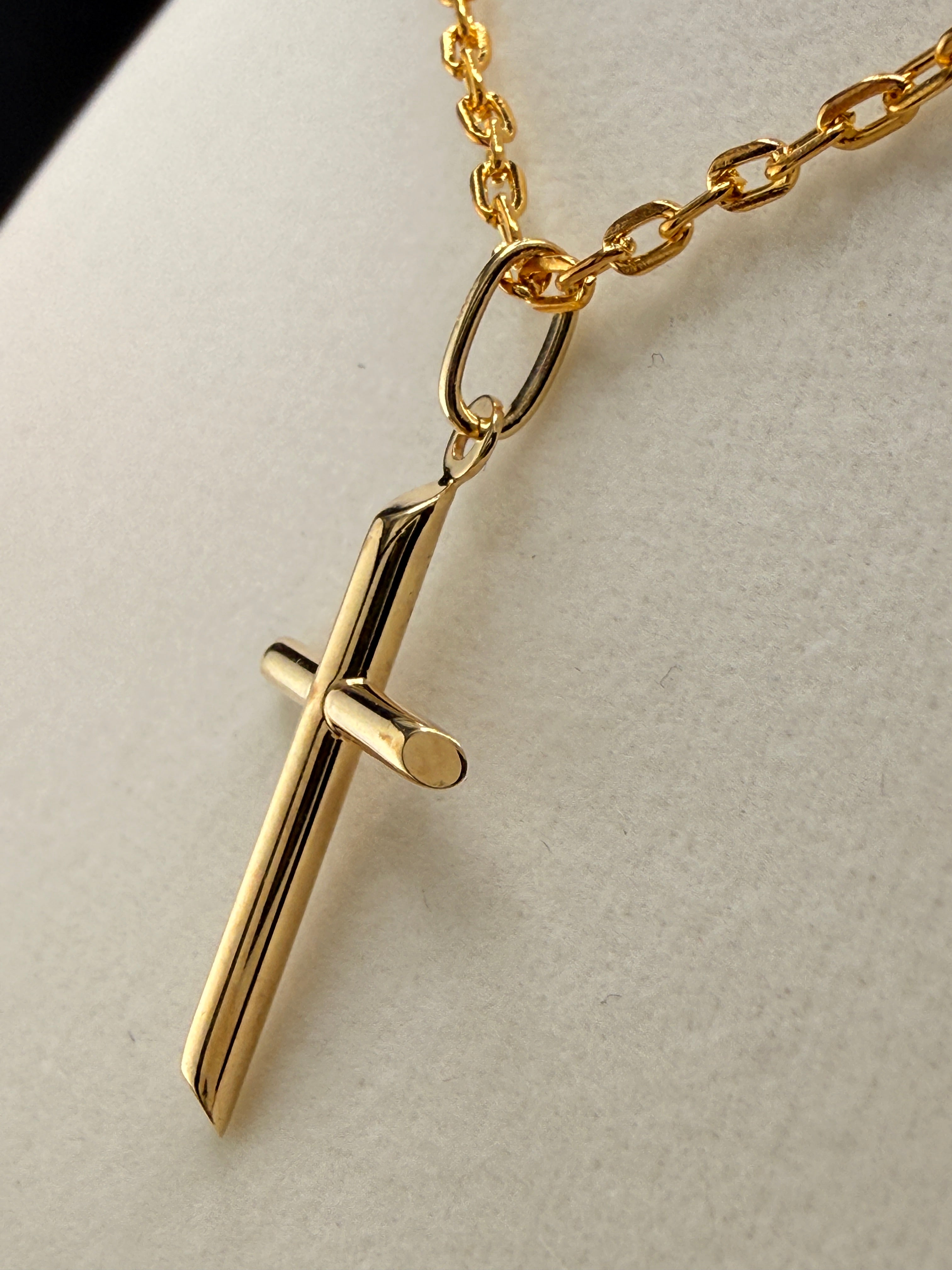 14K Solid Gold Small Cross Pendant