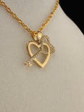 14K Solid Gold CZ Diamond “Key to My Heart” Pendant