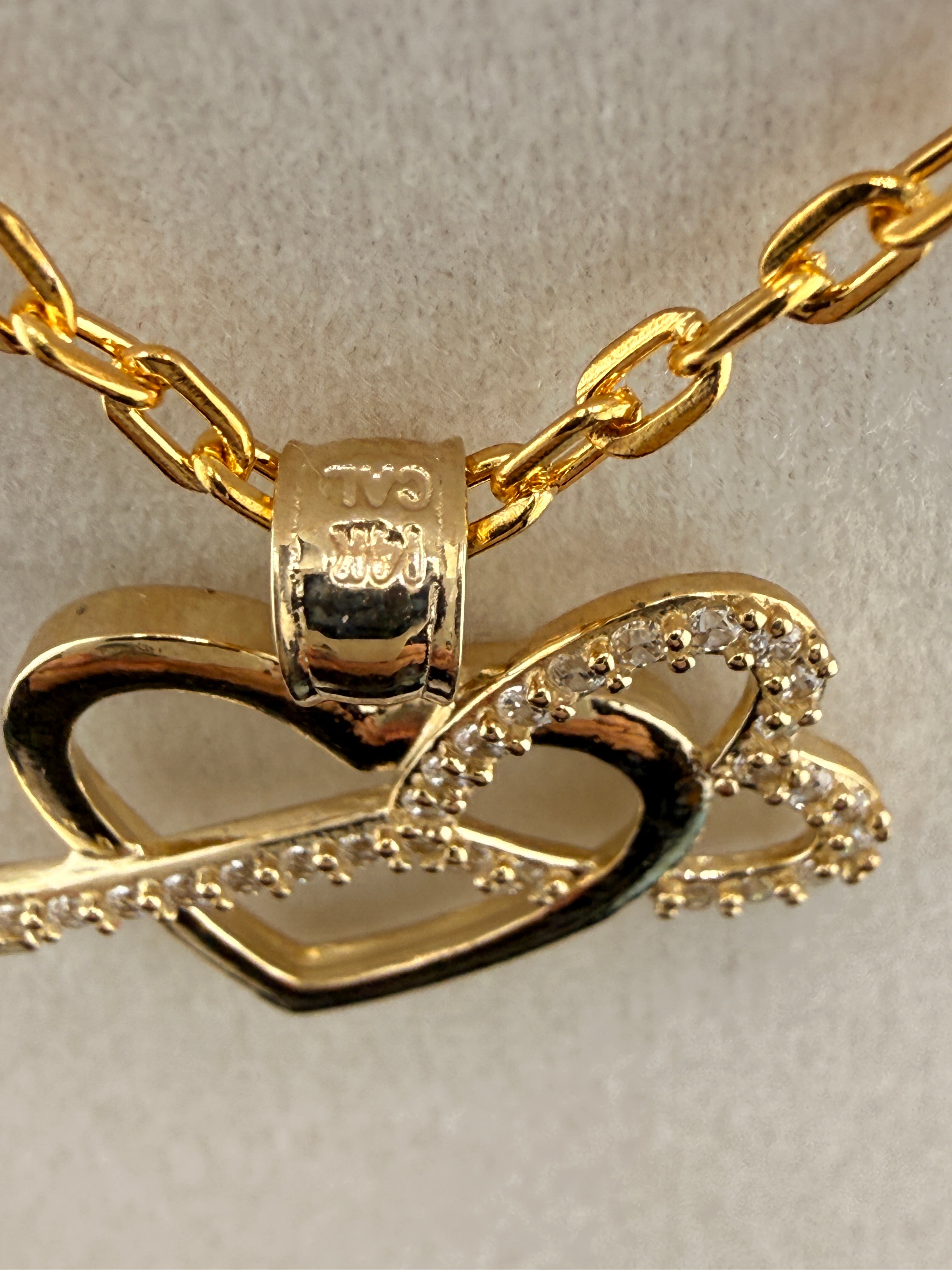 14K Solid Gold CZ Diamond “Key to My Heart” Pendant