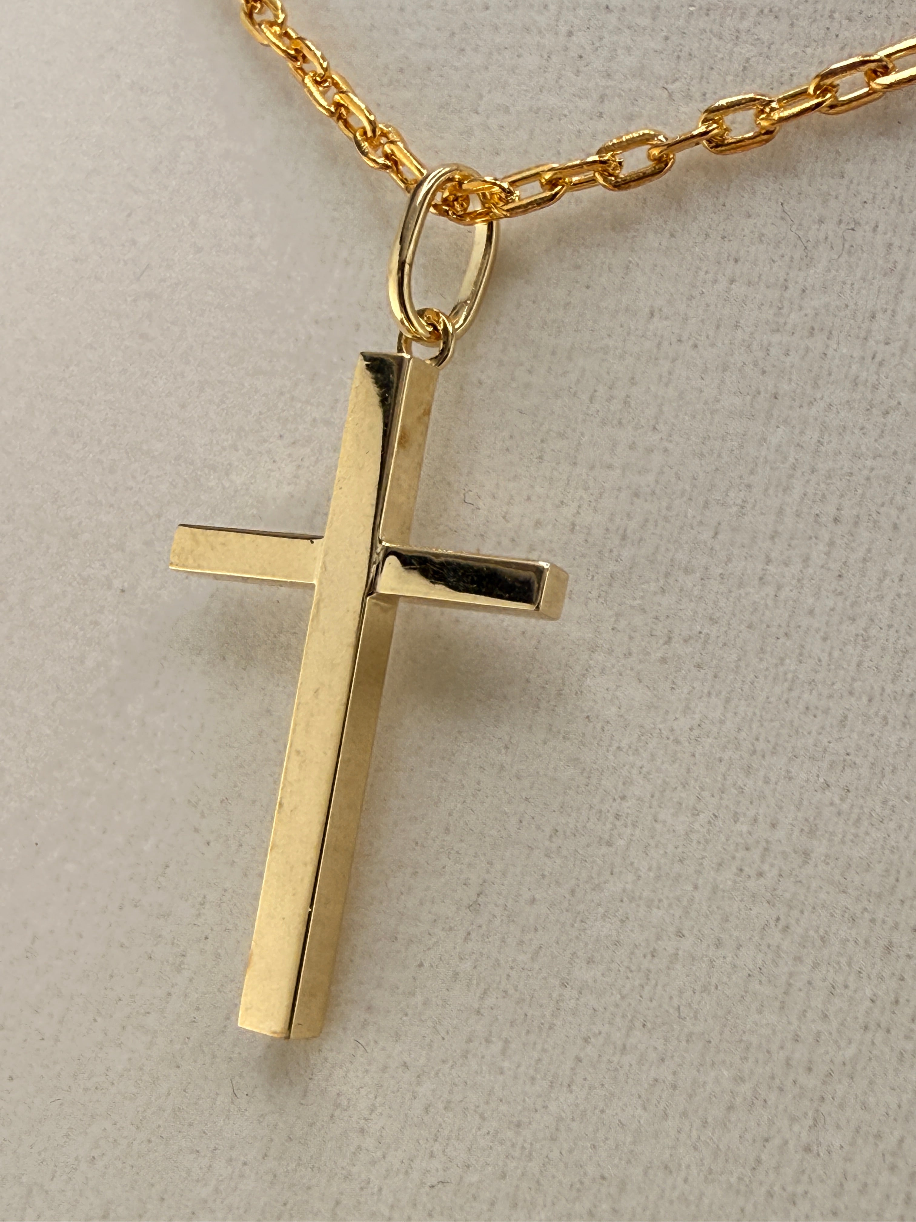 14K Solid Gold Small Cross Pendant