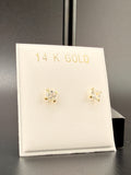 14K Gold 0.25 CT CZ Diamond Stud Earrings