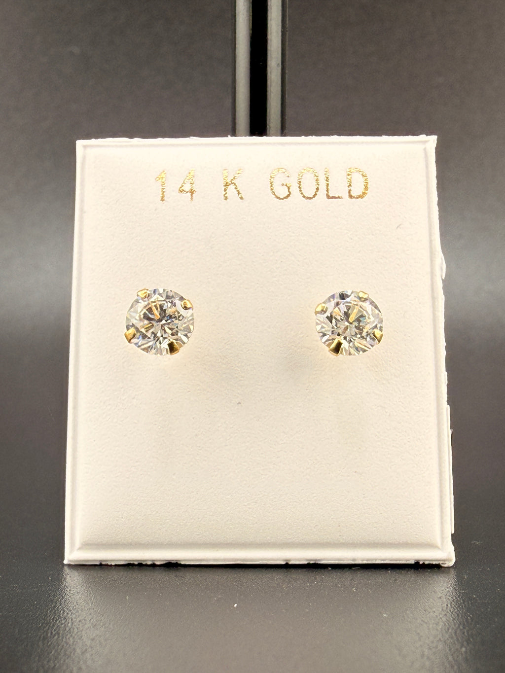 14K Gold 1.5CT CZ Diamond Stud Earrings