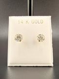 14K Gold 1.5CT CZ Diamond Stud Earrings