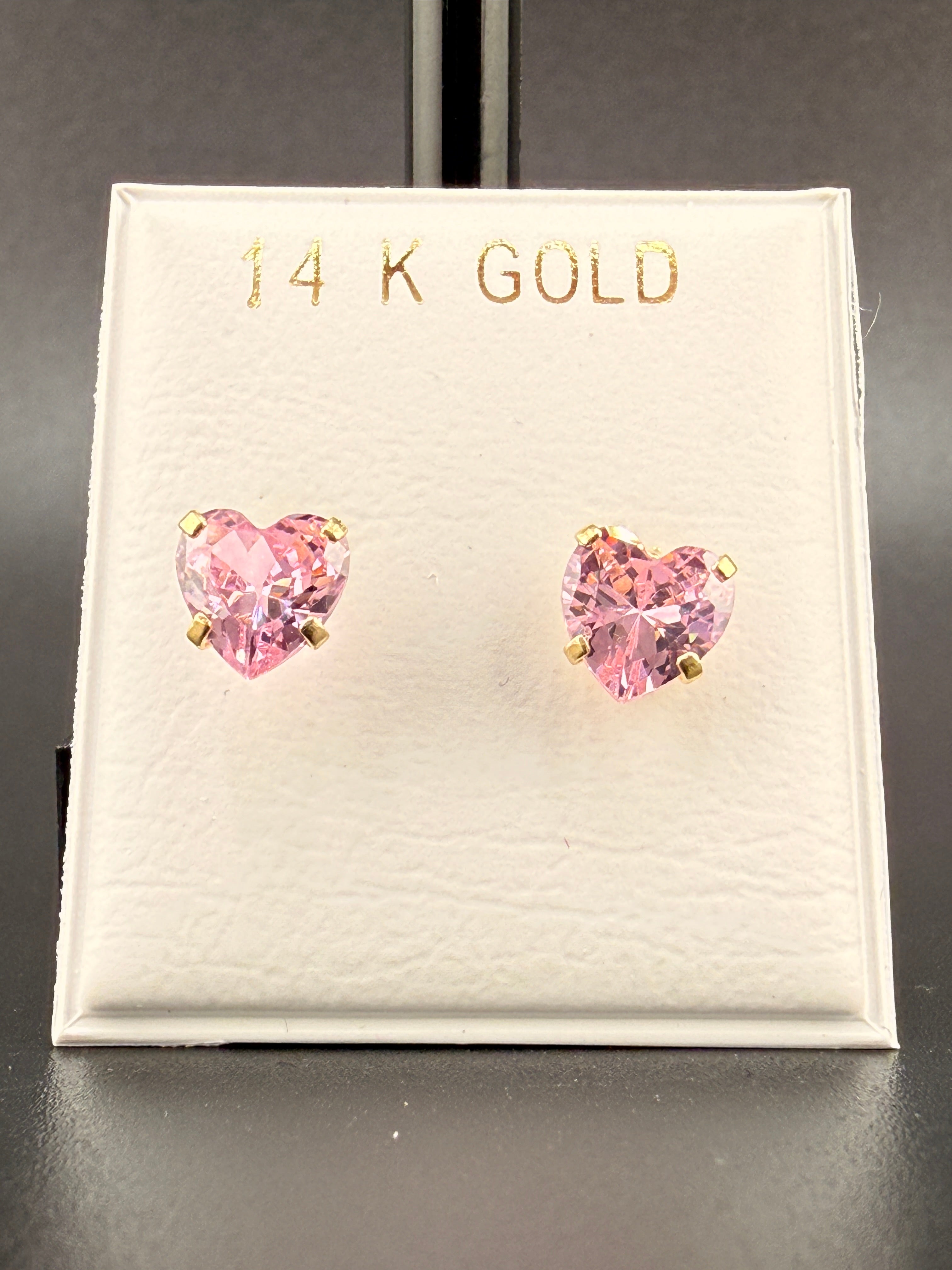 14K Gold 2CT CZ Diamond Stud Earrings