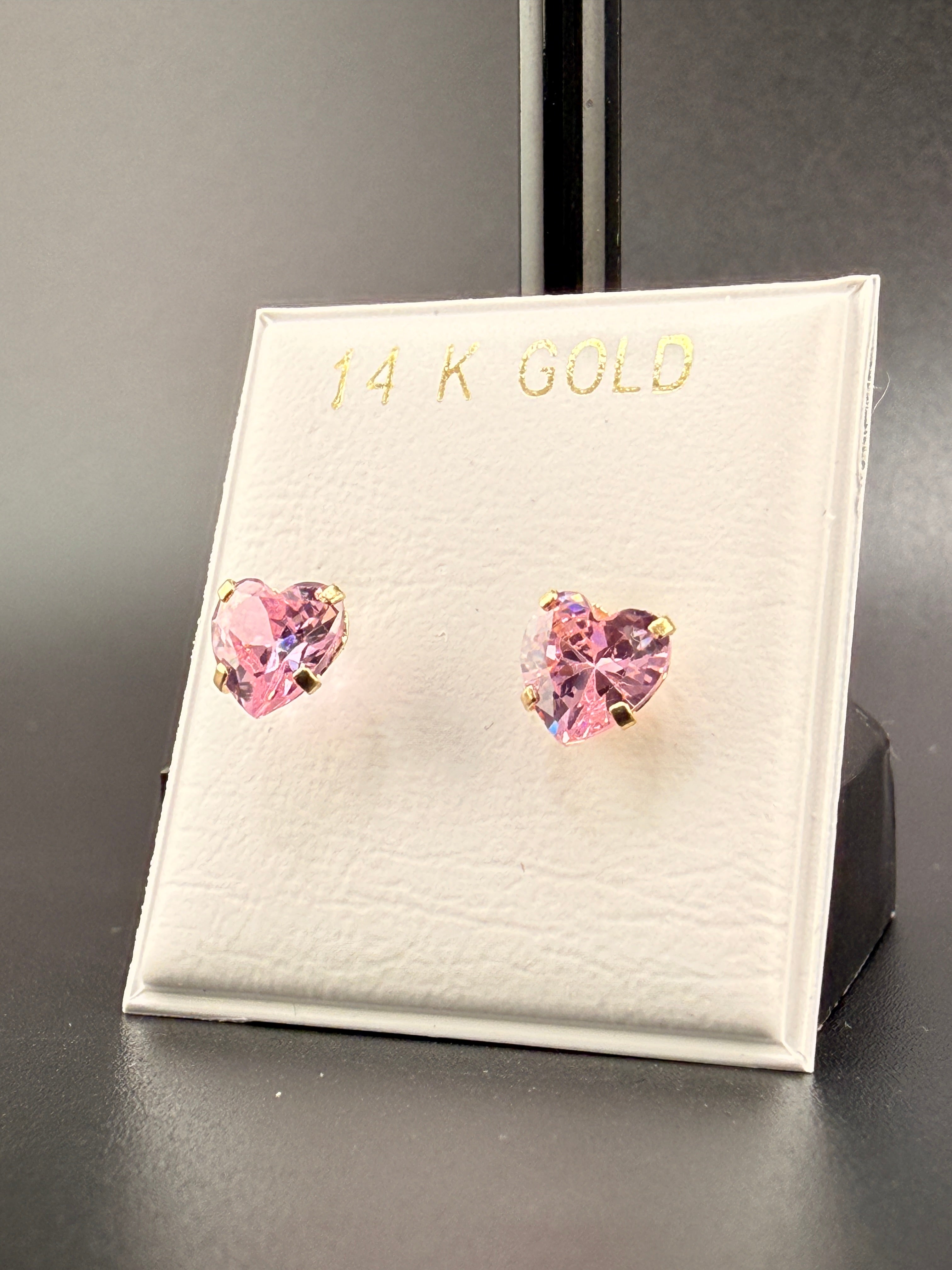 14K Gold 2CT CZ Diamond Stud Earrings