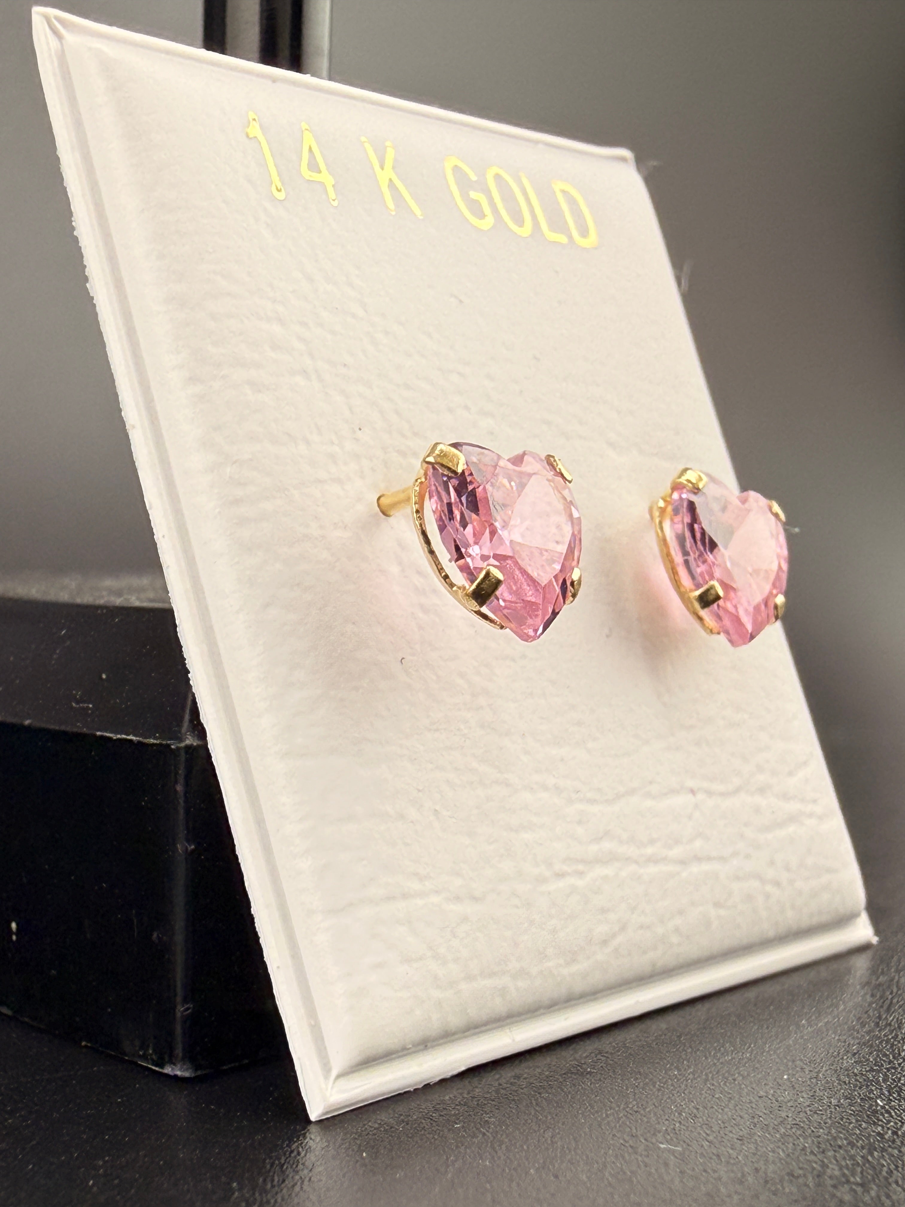 14K Gold 2CT CZ Diamond Stud Earrings