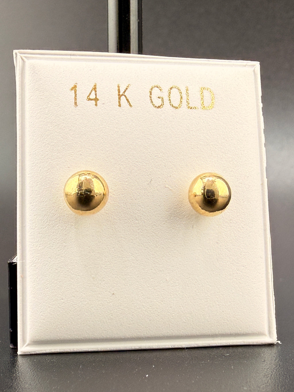 14K Solid Gold 5MM Ball Stud Earrings
