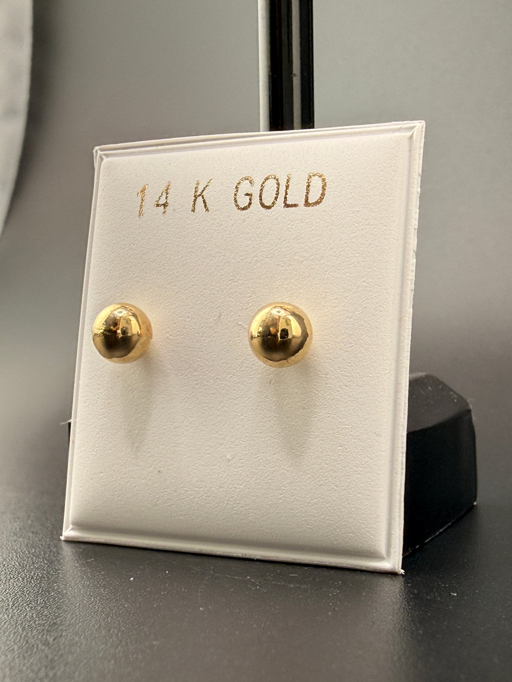 14K Solid Gold 5MM Ball Stud Earrings