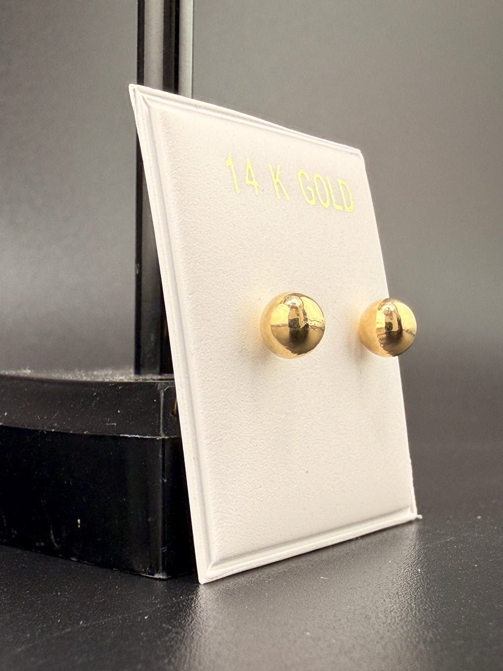 14K Solid Gold 5MM Ball Stud Earrings