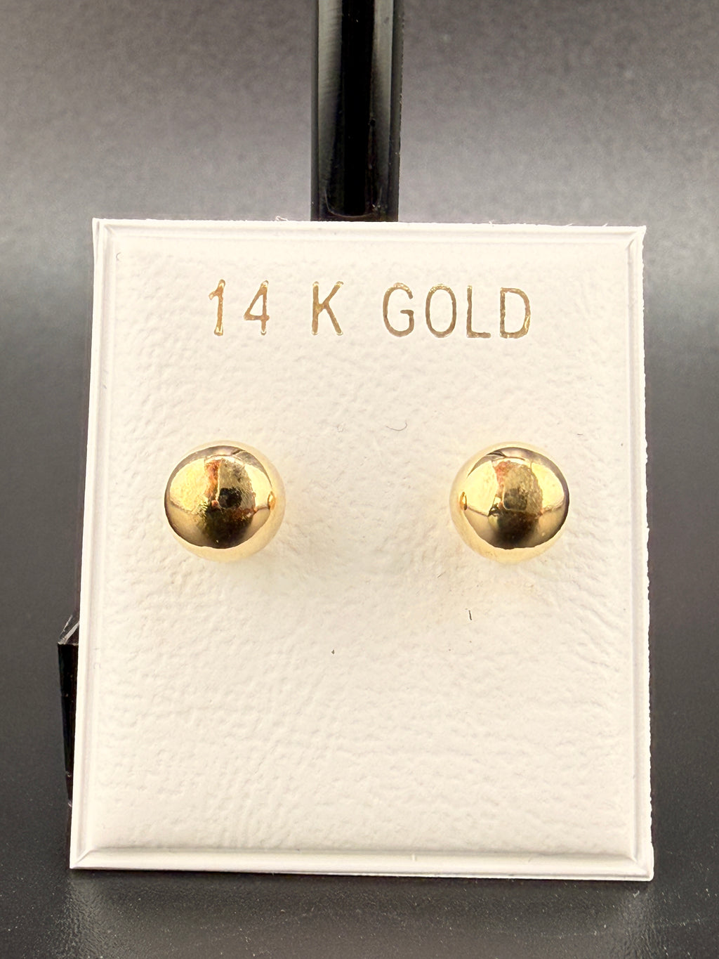 14K Solid Gold 6MM Ball Stud Earrings