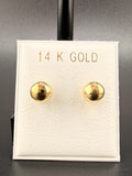 14K Solid Gold 6MM Ball Stud Earrings
