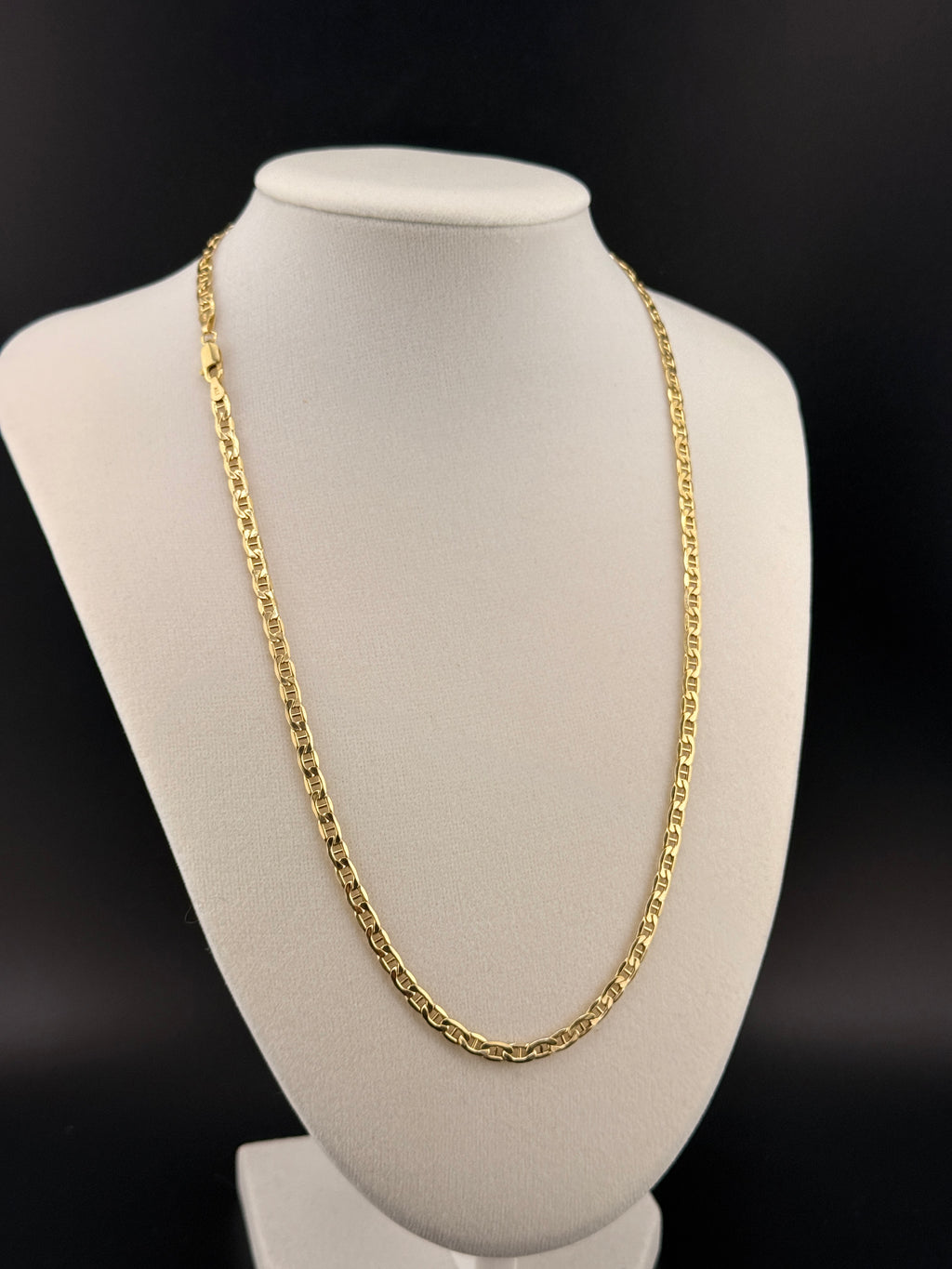 10K Gold 3.8MM 20-Inch Mariner Link Necklace