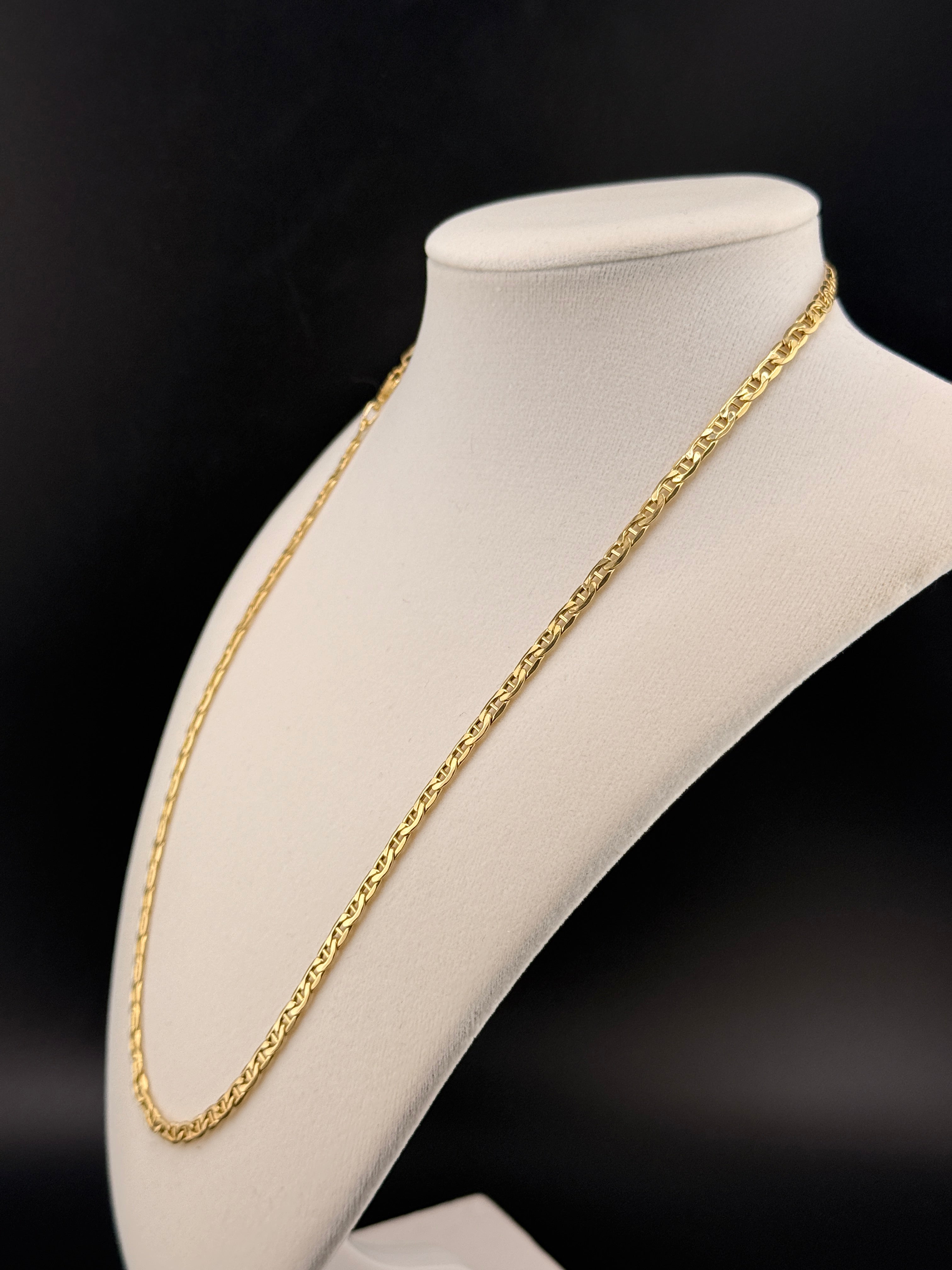 10K Gold 3.8MM 20-Inch Mariner Link Necklace