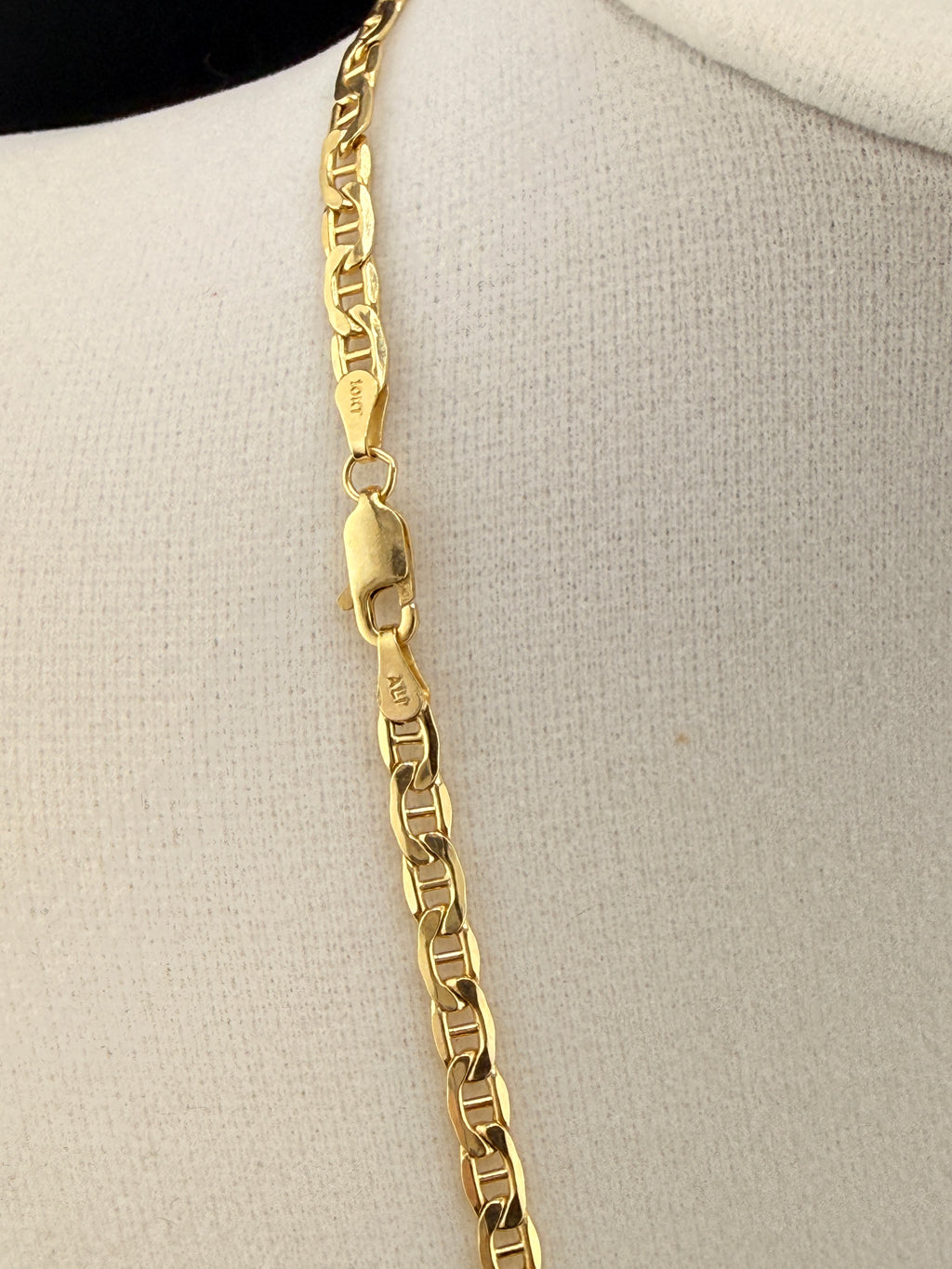 10K Gold 3.8MM 20-Inch Mariner Link Necklace