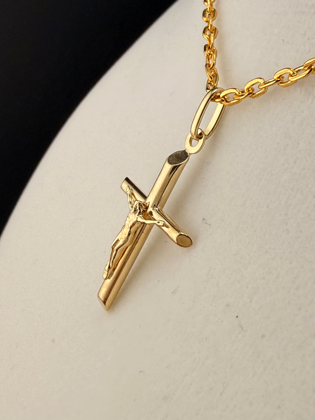 10K Solid Gold Jesus on Cross Pendant